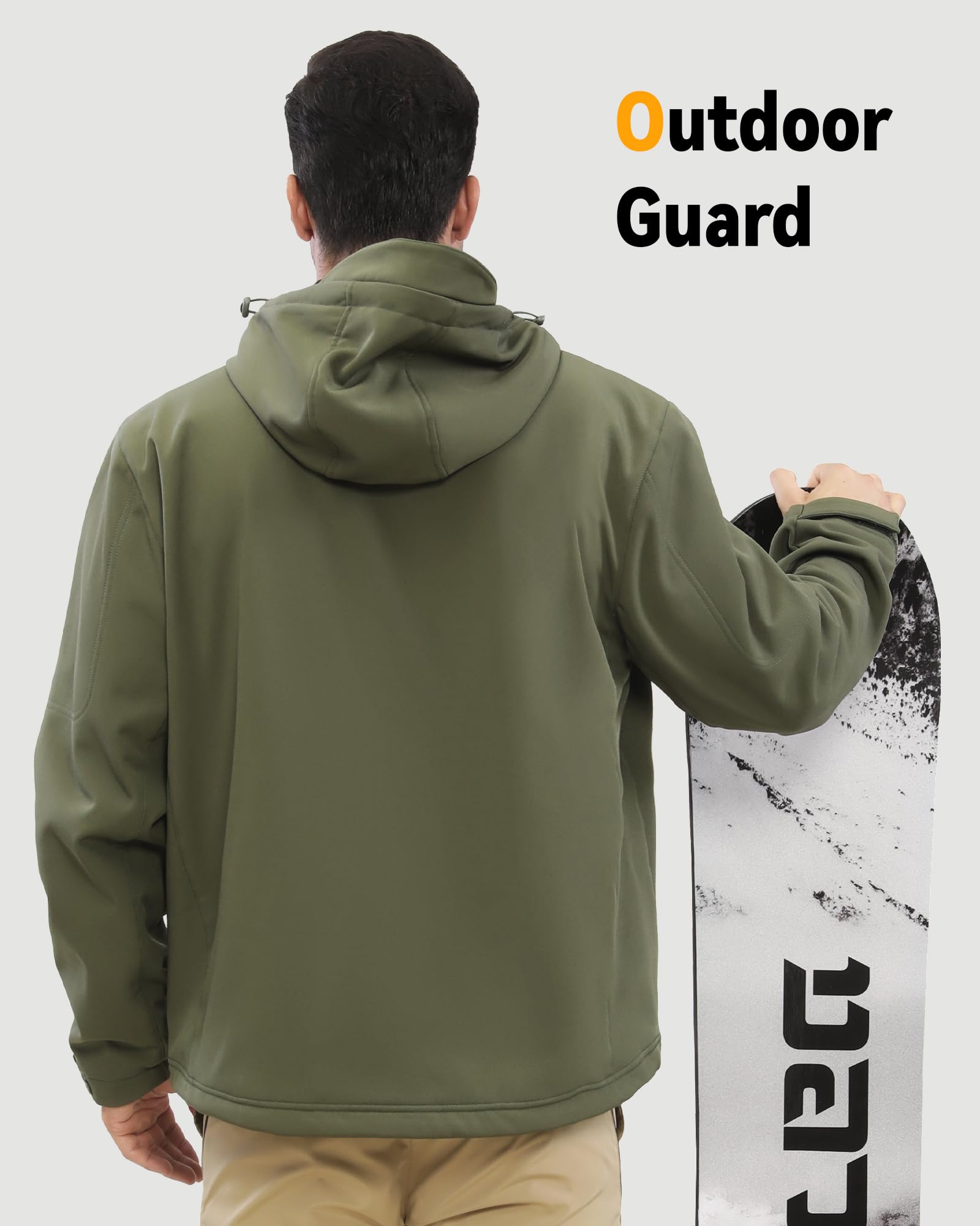 Wulcea Graphene Heated Soft Shell Jacket for Men 12V 18400mAh Large Capacity — view 6