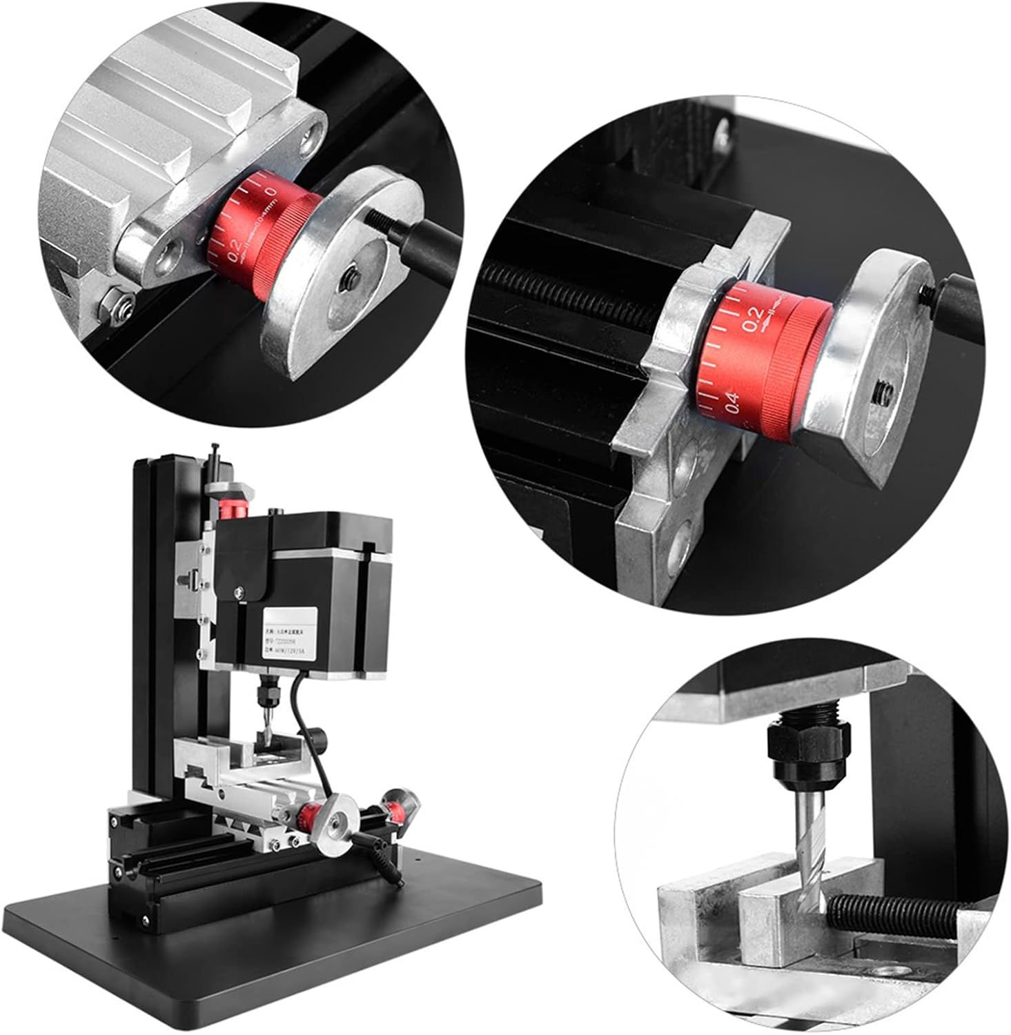 60W 12000Rpm Mini Metal Lathe, Mini Milling Machine Mini Lathe, Benchtop Milling Machine Metal Diy Miniature Milling Machine 100-240V