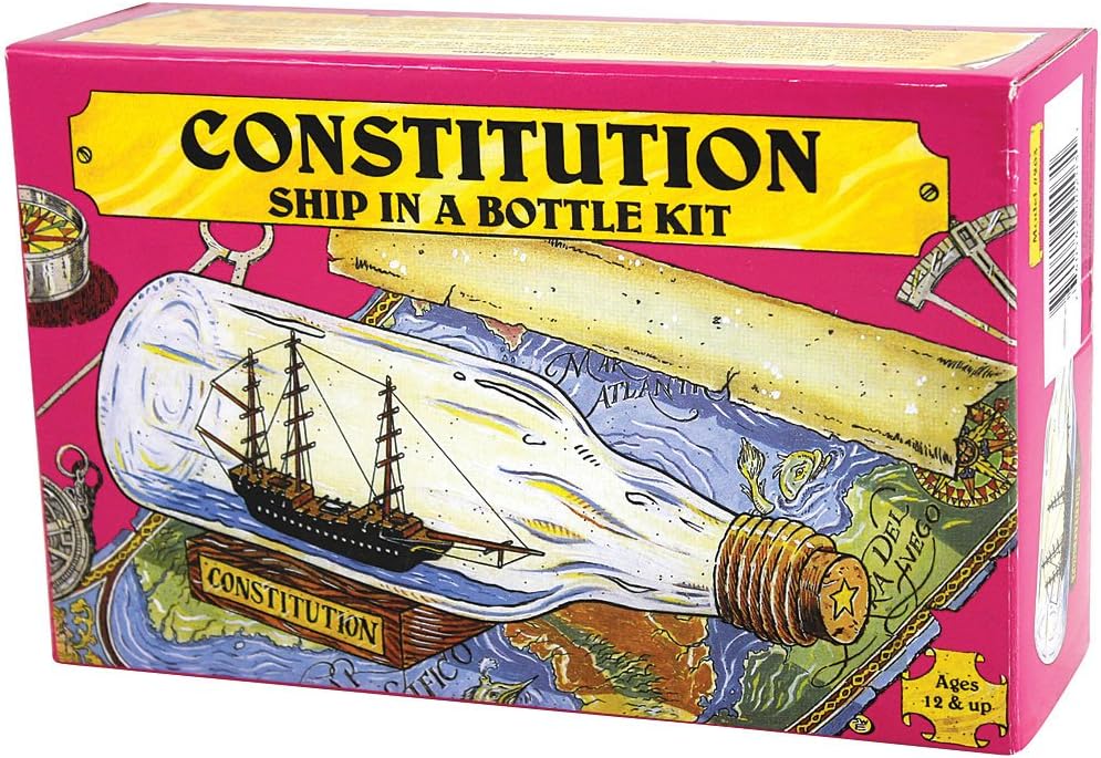 USS Constitution Ship Build Your Own Boat In A Bottle Model Kit - Made In US