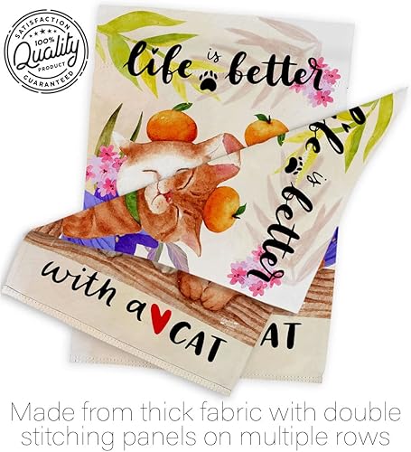 Miniatura 7 de Better House - Paquete de bandera de gato y gatito maullido, pelo de pata estropeado, mascota, naturaleza, granja, criatura, apliques vintage,