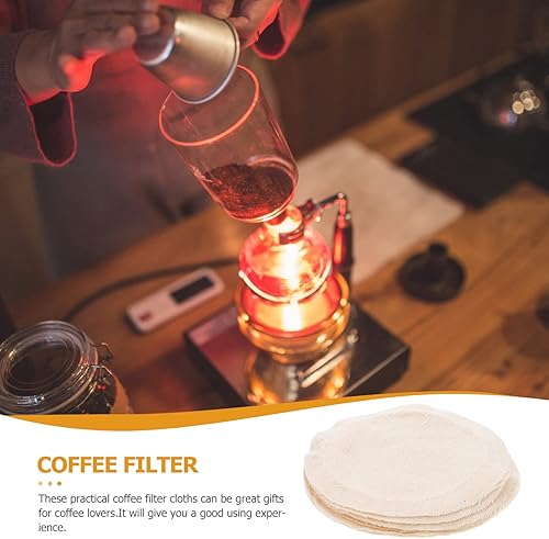 Miniatura 2 de Hemoton 20 piezas de filtro de café de algodón filtro de café filtros de café 4 sifón filtro de café sifón de tela de reemplazo de tela de filtro