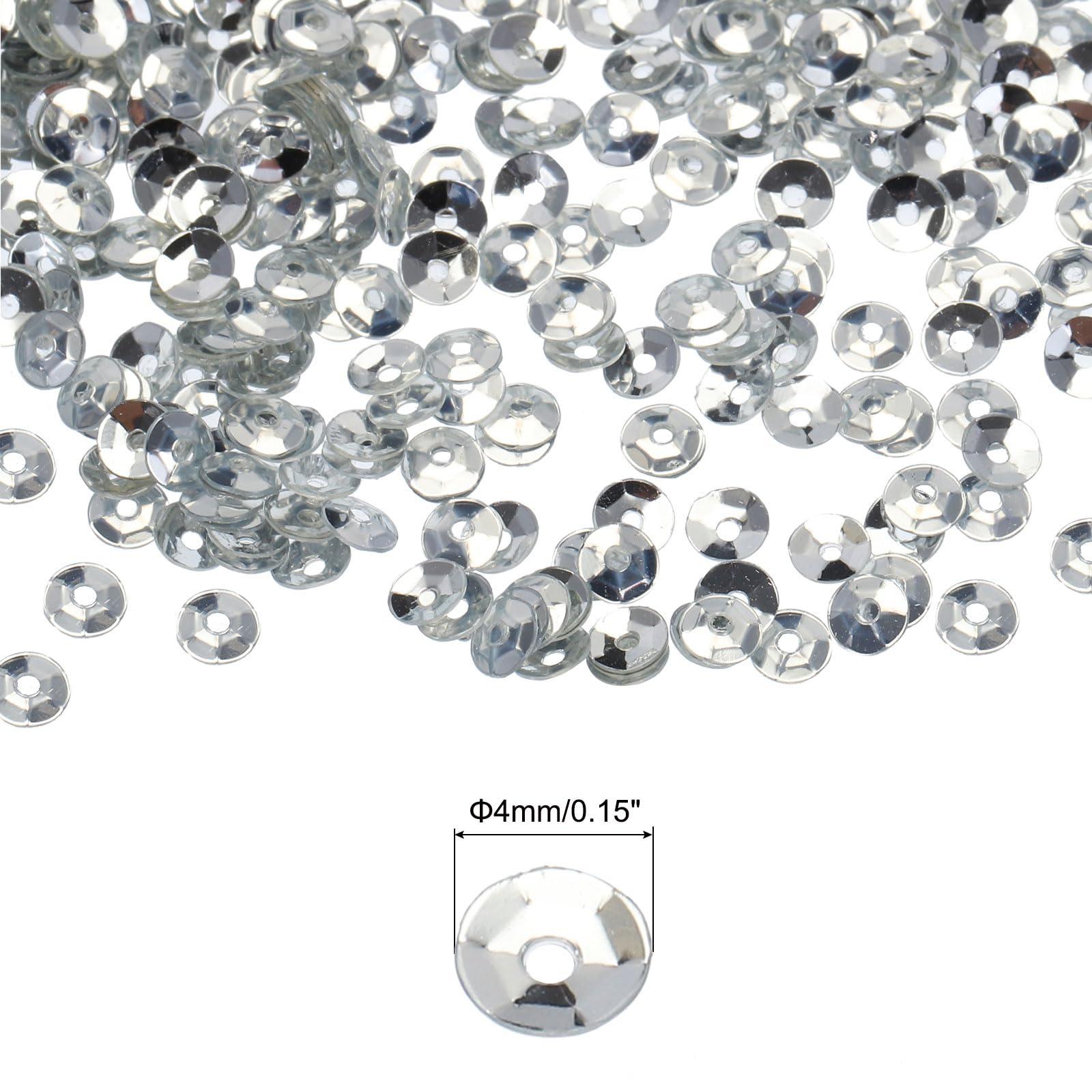 Paillettes Sfuse Argento 4mm - Confezione Da 3000 Pezzi Per Ricamo, Bijoux E Fai Da Te - Blu Scuro - Foto 6
