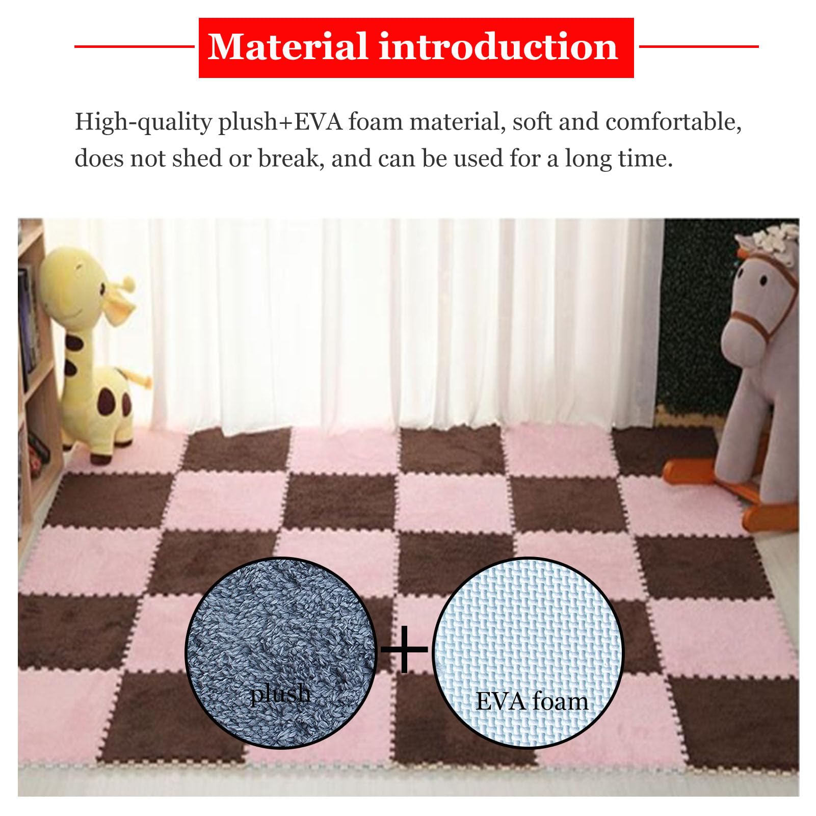 Palymaten 10 Stück ineinandergreifende Schaumstoffmatte, 30 x 30 x 1 cm, quadratische Schaumstoff-Puzzle-Spielmatte, DIY-Spleißteppichfliesen, sensorische Matte for Schlafzimmer, Spielzimmer(Light Gre