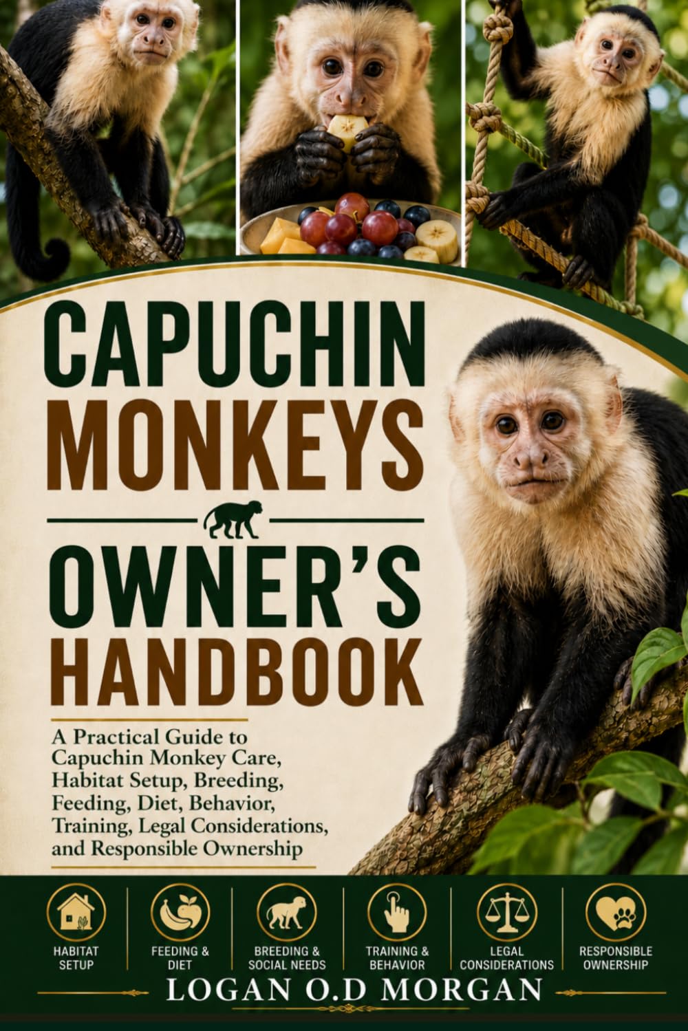 CAPUCHIN MONKEYS OWNER'S HANDBOOK: A Practical Guide to Capuchin Monkey Care, Habitat Setup, Breeding, Feeding, Diet, Behavior, Training, Legal Considerations, and Responsible Ownership