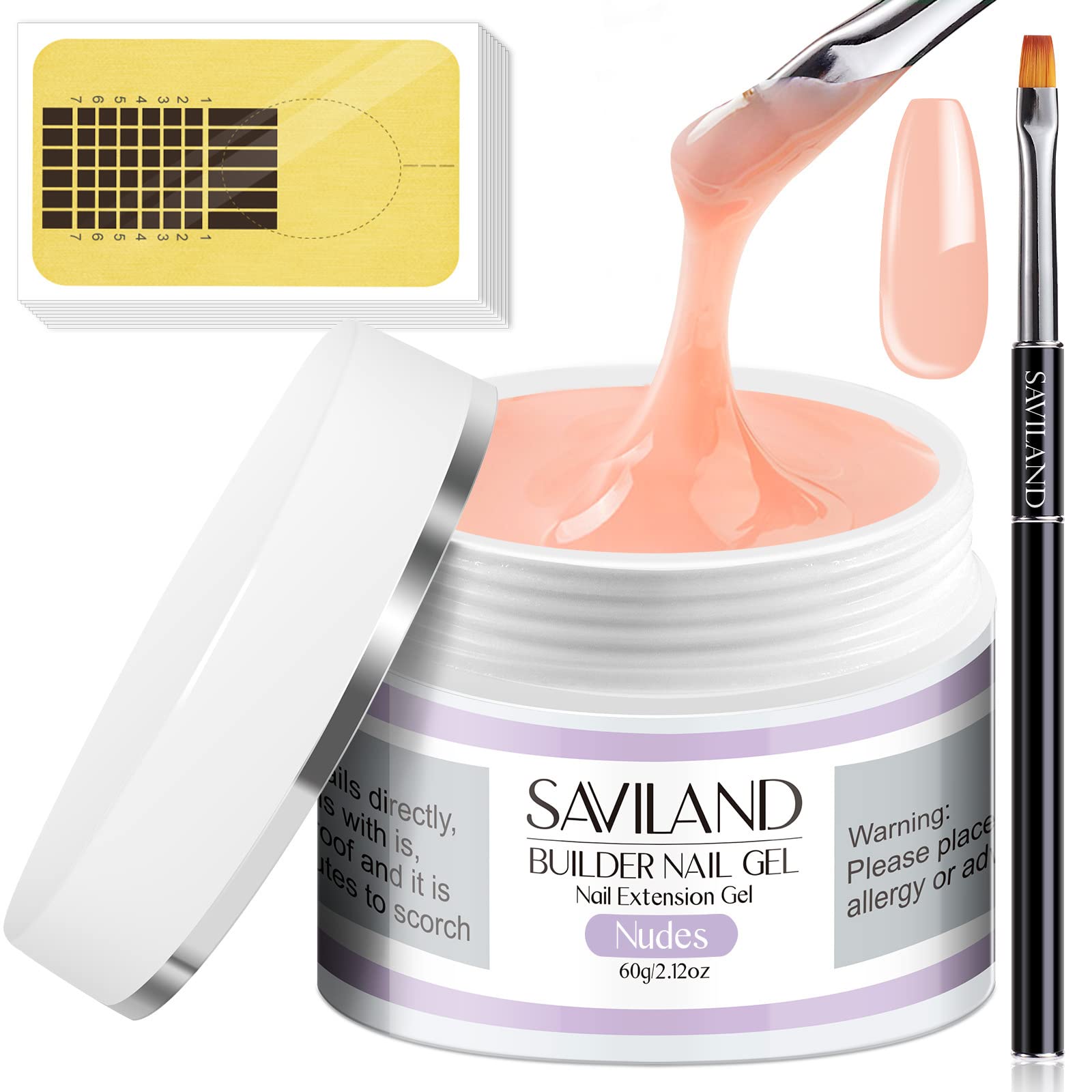 Amazon.com: Saviland Builder Nail Gel Kit – 2.1oz nudes Nail