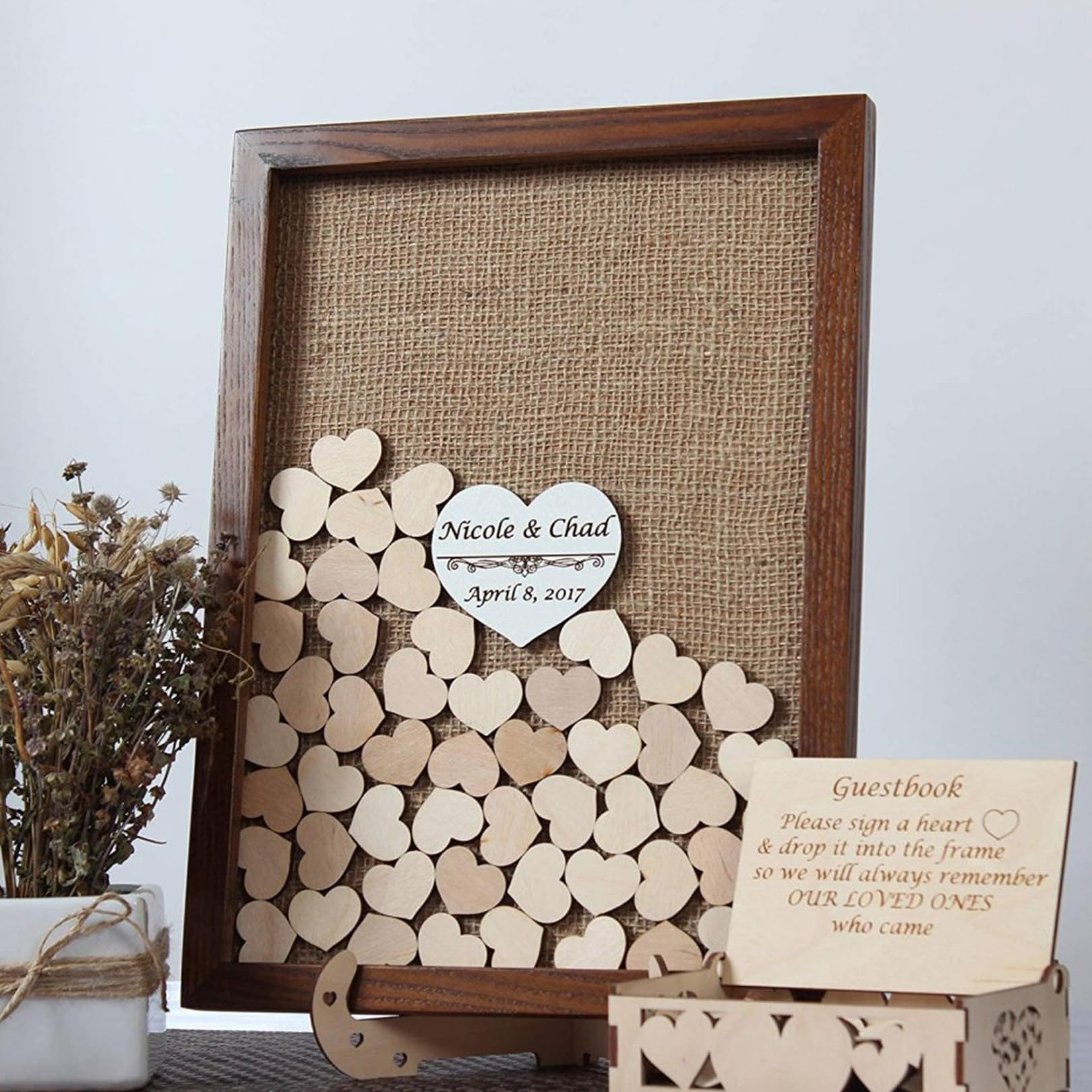 KALLORY Lot De 100 Cœurs En Bois Rouge Pour Décoration De Table De Mariage