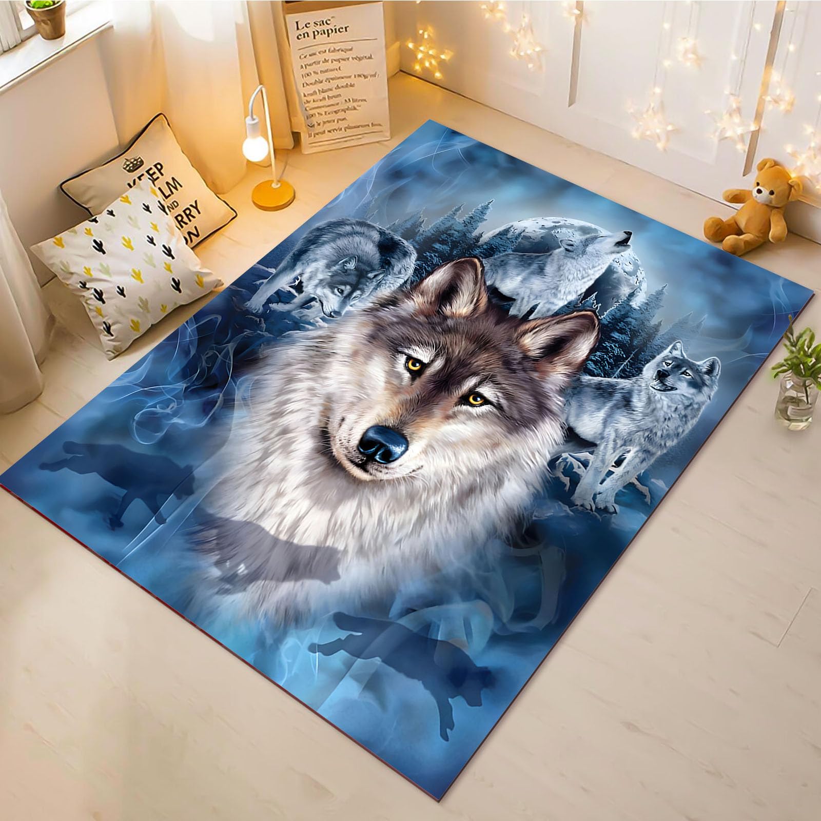 Tapis de jeu loup lavable et antidérapant pour sécuriser le sol de la chambre