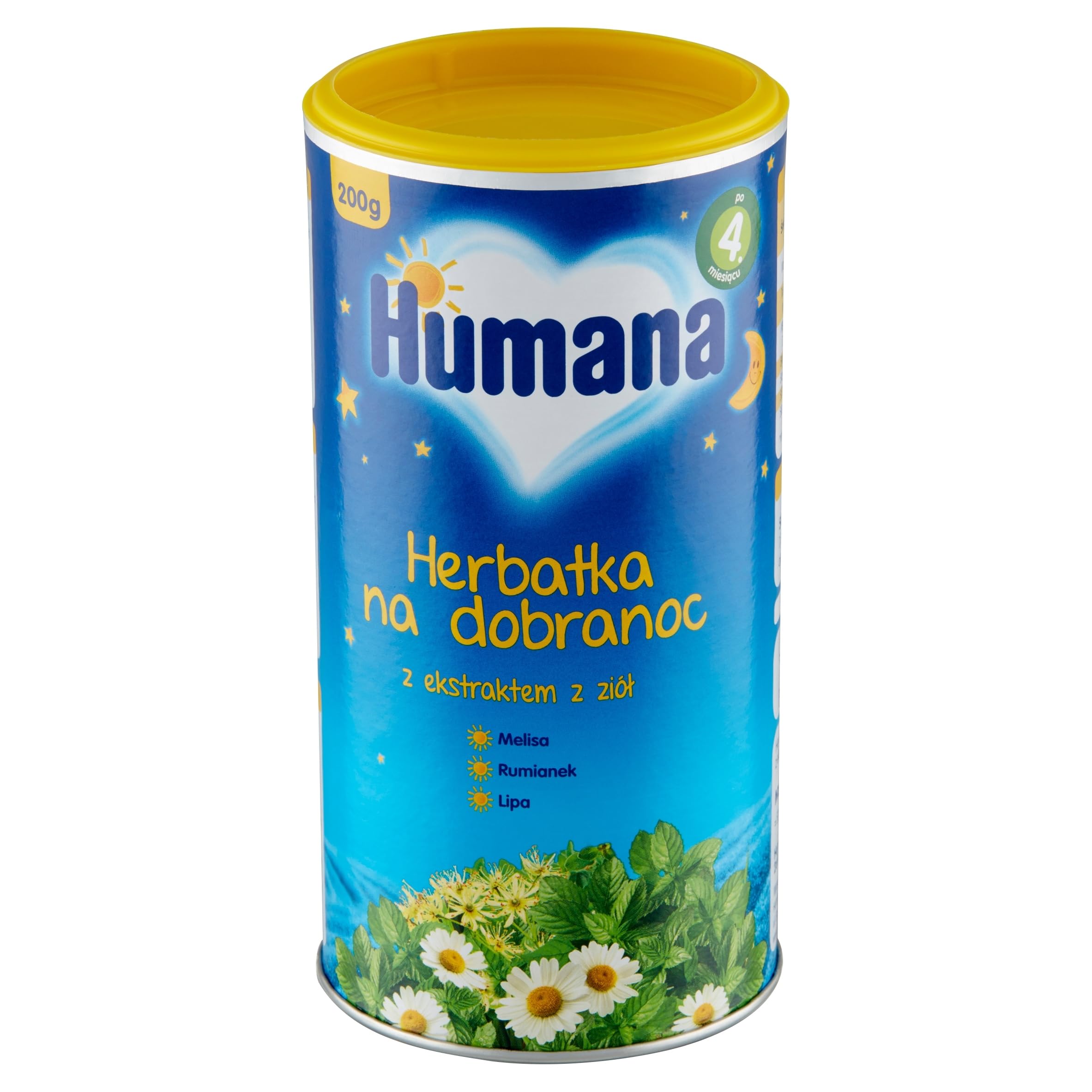 HUMANA Babytee Gute Nacht Tee – Kräutertee für Babys ab 4 Monaten, für den Abend, ohne Zuckerzusatz, 6 x 200 g