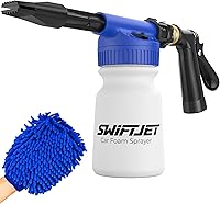 Vista 11 de SwiftJet Pistola de Espuma para Lavado de Autos + Guante de Lavado de Microfibra - Cañón de Espuma Funciona con Cualquier Jabón - Rociador de Espuma