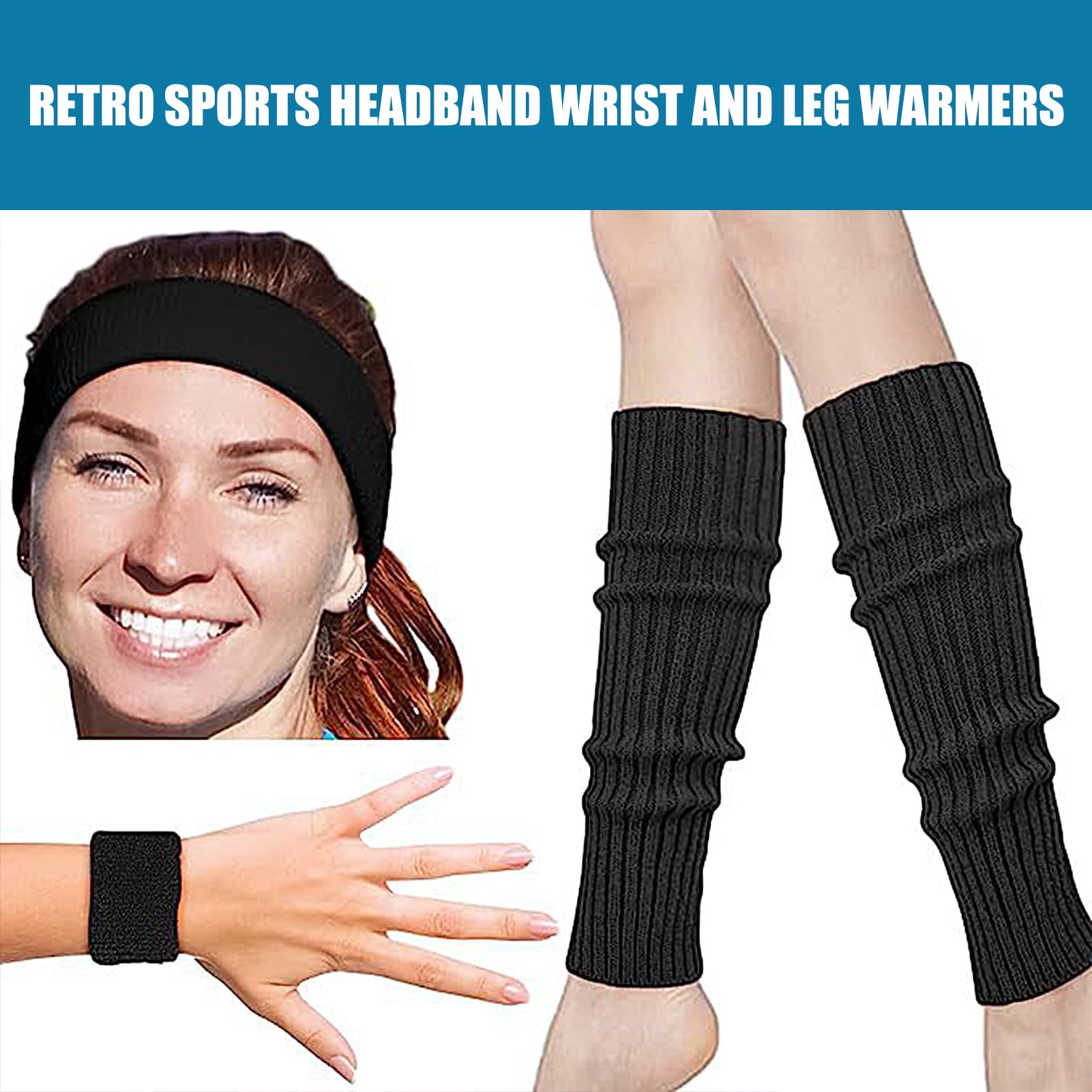 Set 9 Pezzi Fasce Sportive Neon - Antisudore Per Polso E Testa, Colorate