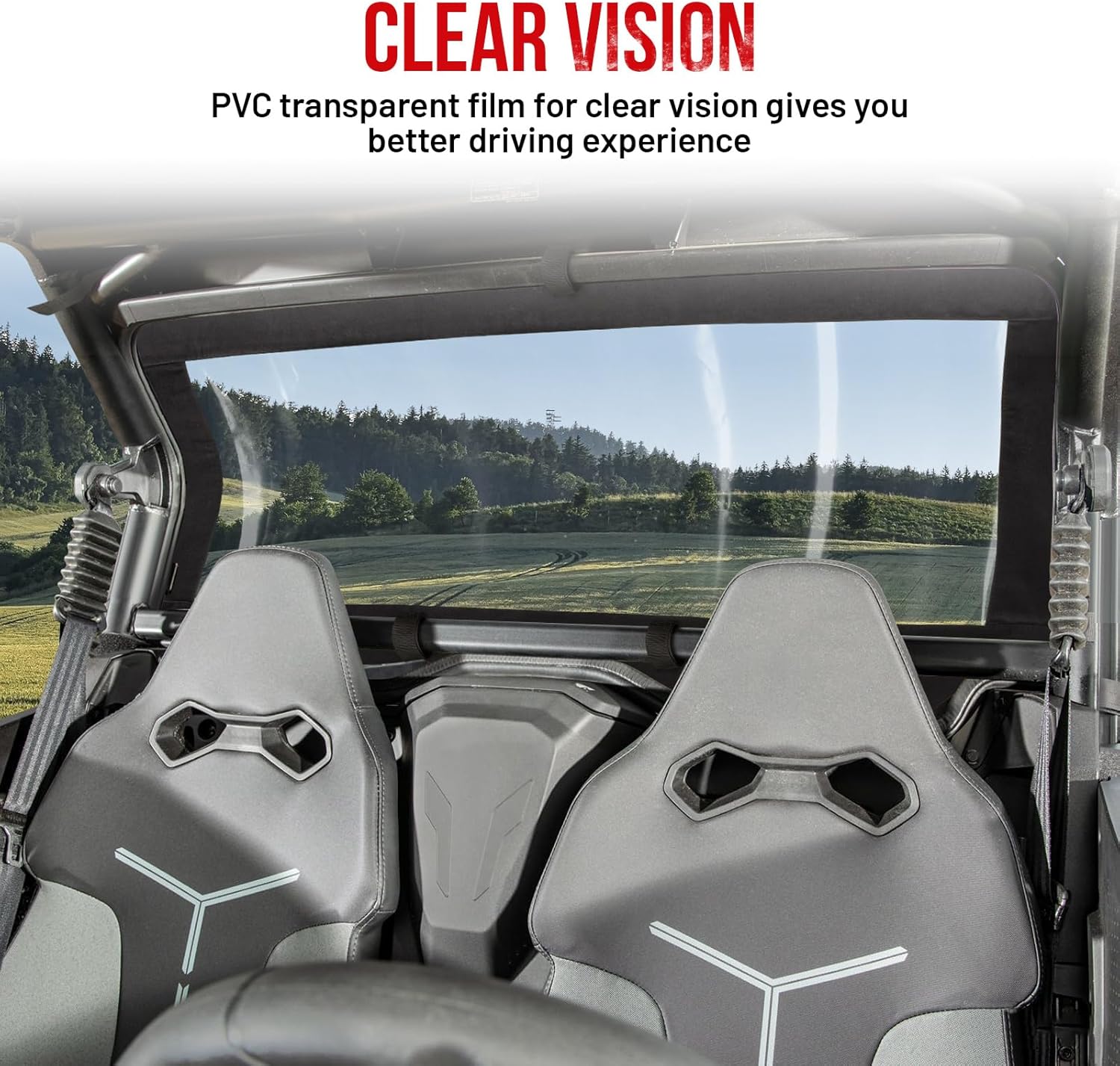 Rear Windshield Soft Screen Window Waterproof Compatible with CFMOTO ZForce 800 trail, 800ex, 500 trail (2021-2022) / ZForce 1000 (2018-2019)