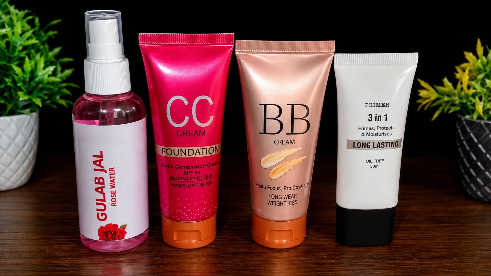 Makeup Kit with Gulab Jal Rose Water, CC Cream Foundation SPF 30, BB Cream, 3 in 1 Primer, Long Lasting, Oil Free-image-3