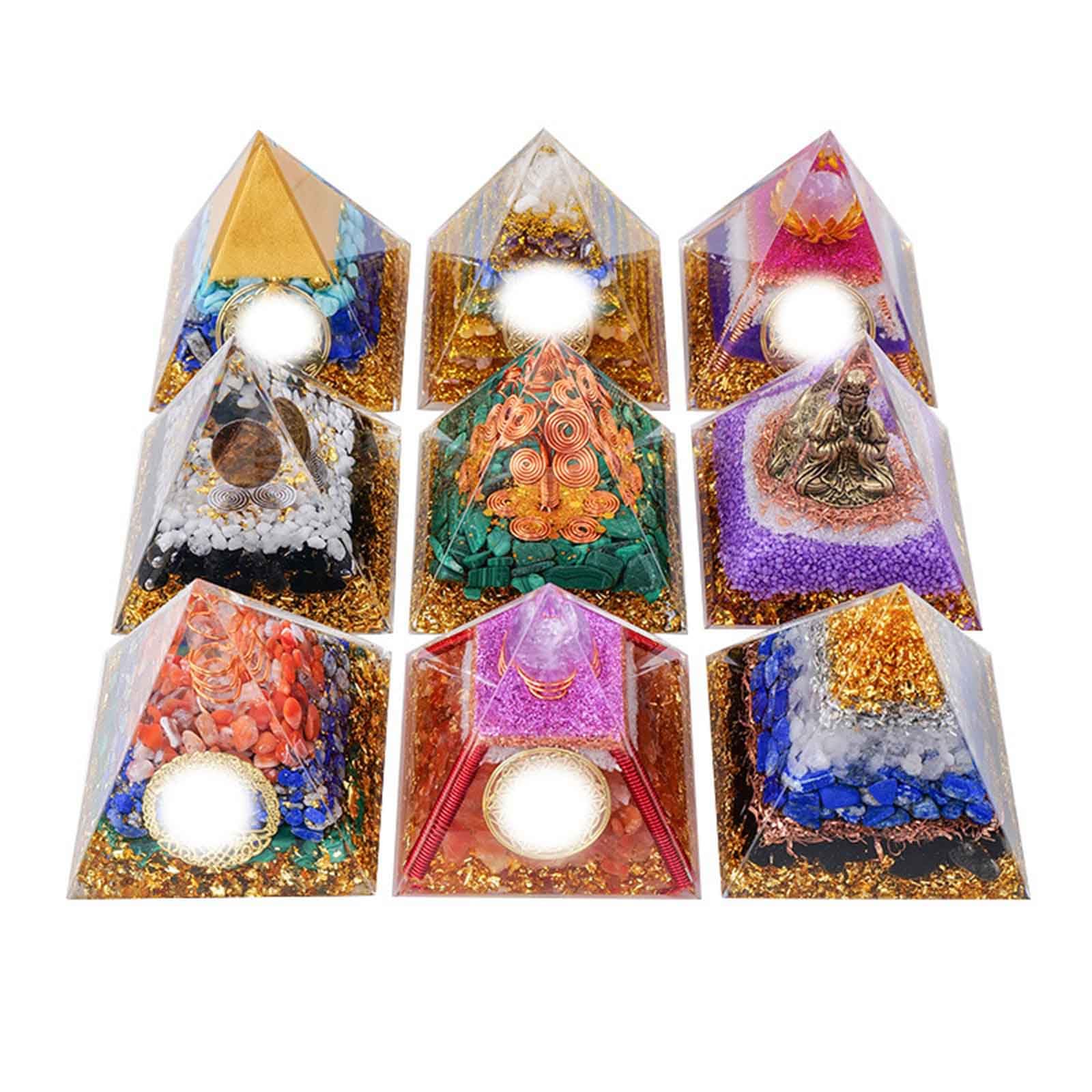 Piramide di Cristallo da 3,15 Pollici Torre energetica dei Chakra in Cristallo di Ossidiana, generatore di energia positiva per Amici Piramide Cristalli curativi,1