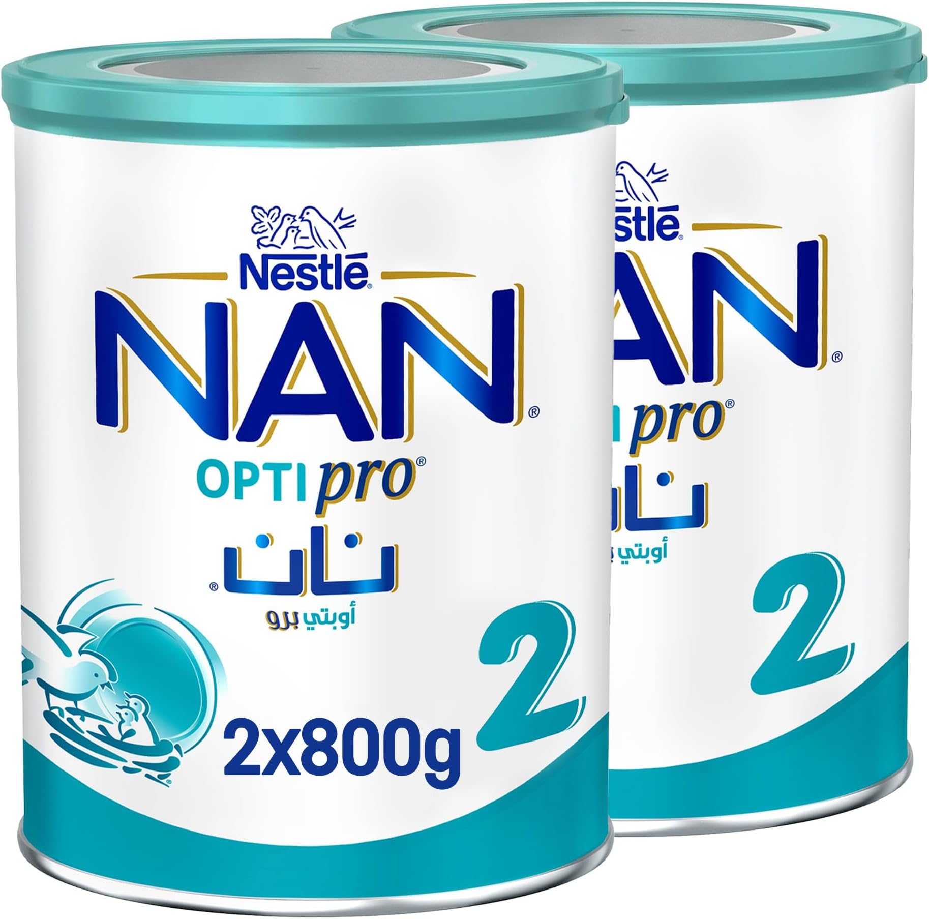 Nestlé NAN Optipro Stage 2, From 6 to 12 Months, 800g Dual Pack (800g x 2)