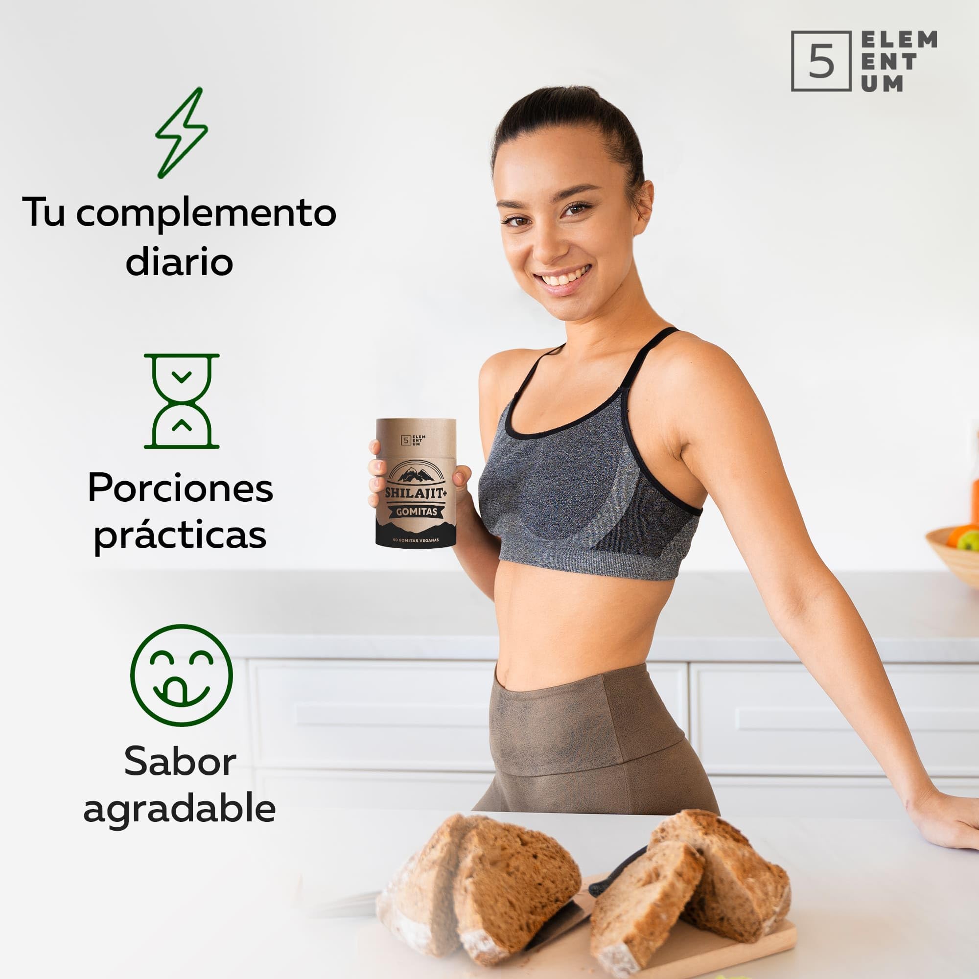 Shilajit Gomas de alta dosis – 1600 mg por dosis diaria (1 mes de suministro) – Con bayas tibetanas – 100% natural y vegano – Energía, enfoque y sistema inmunológico – 60 ositos de goma – Fabricado en