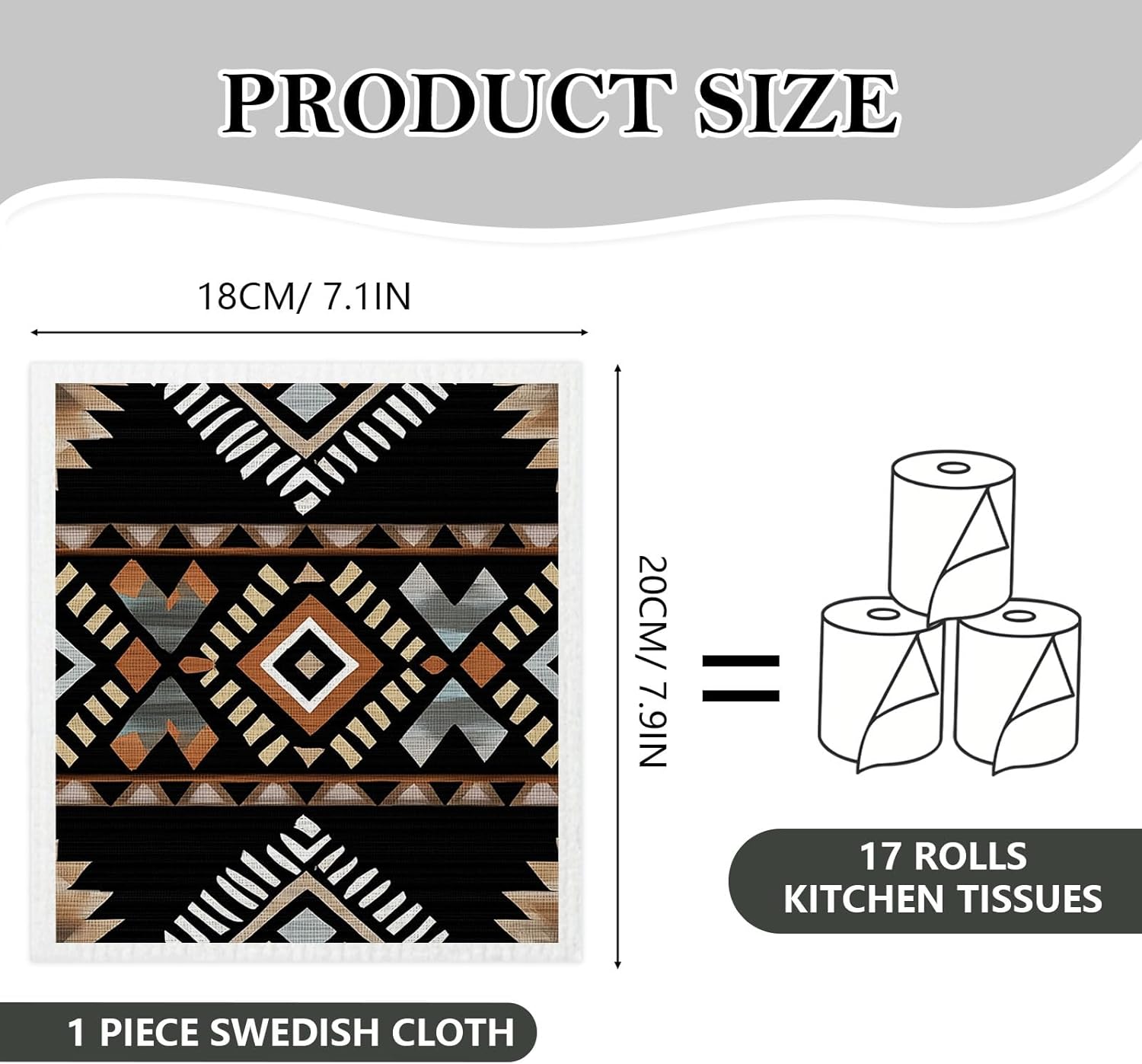 Mixed Western Aztec Swedish Kitchen Dishcloths Dish Towels 6 Pack, Aztec Dish Towels for Kitchen, Western Swedish Dishcloth, Paper Towels Reusable, Dish Cloth Towel Cleaning Wipe for Home Party - Image 5