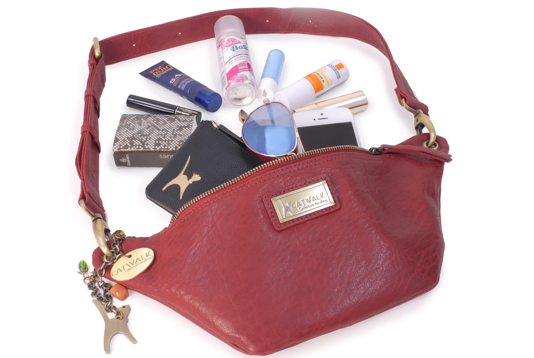 Catwalk Collection Handbags - Marsupio Donna Pelle - Borsa a Cintura per Festival o Viaggio - Borsello Piccolo - Cintura Regolabile - Ariana - Nero