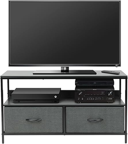 Sorbus Mueble Cómoda para TV con 2 Cajones - Soporte Elevador de Televisión con Almacenamiento - Mueble para Dormitorio, Sala de Estar, Armario y