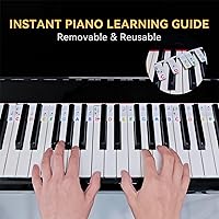 Vista 7 de Guía de notas de piano para principiantes, etiquetas de notas extraíbles para teclado de piano para aprendizaje, tamaño completo de 88 teclas