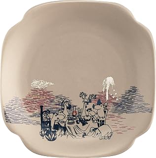 Yamaka Shoten Moomin MM9902-318 "Fun Moomin Family" Re Designed by Rika Kato Square Plate, Plate, 6.5 x 6.5 x 0.8 inches (16.5 x 16.5 x 2 cm), Late Summer, Microwave Safe, Miscellaneous Goods, Snoopy