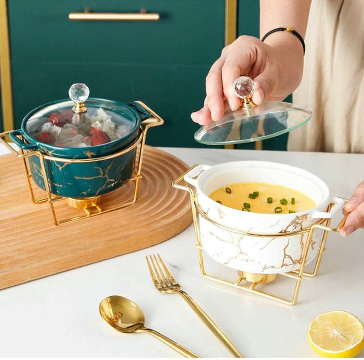 Buffet Set to Stove - Ceramic Stove with Imitation Marble Finish - Assignment and Buffet Stove for Buffets, Weddings, Parties, Banquets, Events ~/