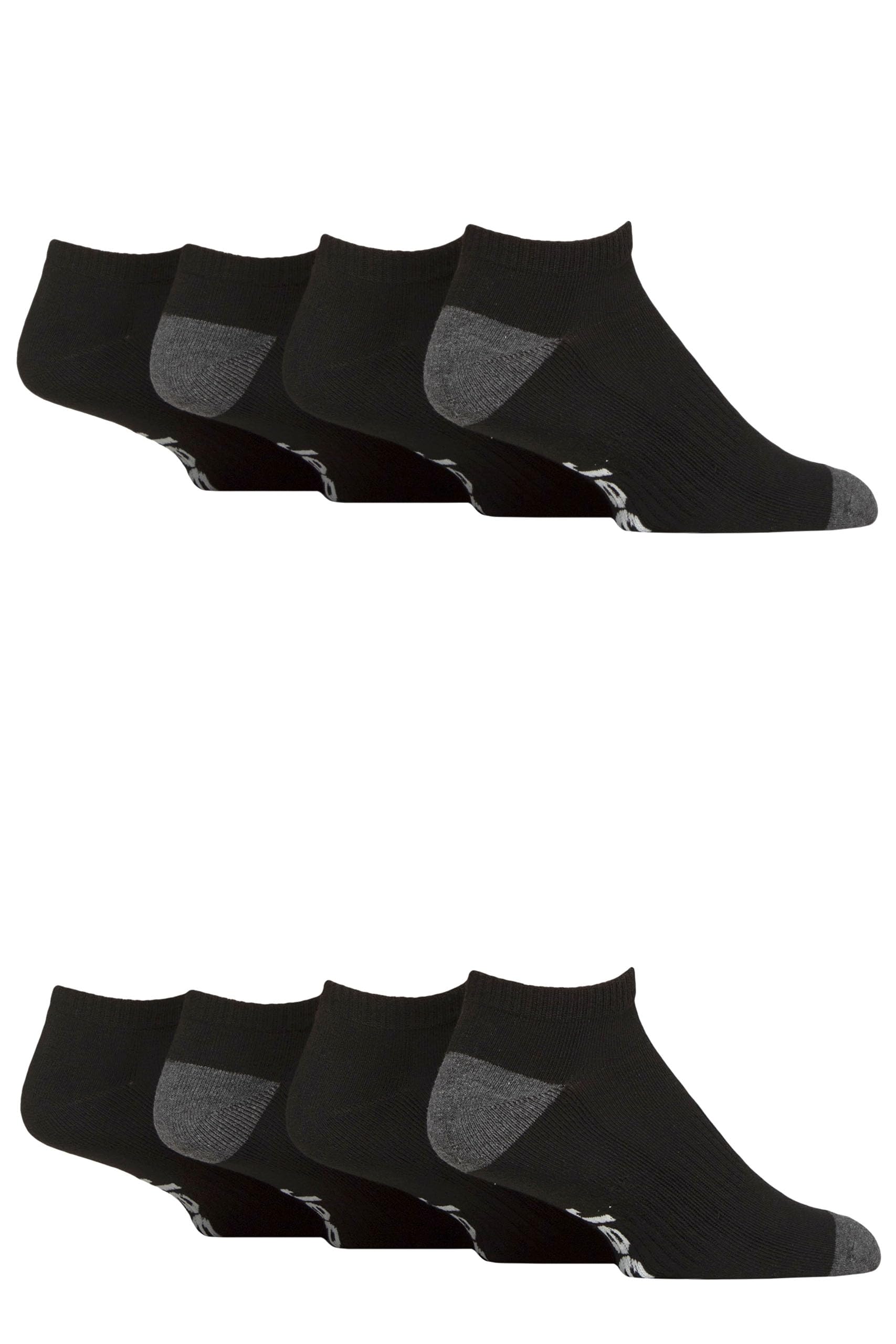 Jeep Mens Trainer Socks - Low Cut Liners with Cushioning and Arch Support for Sport & Leisure, Gym, Fitness 6-11 - 8 Pair Multipack - Black