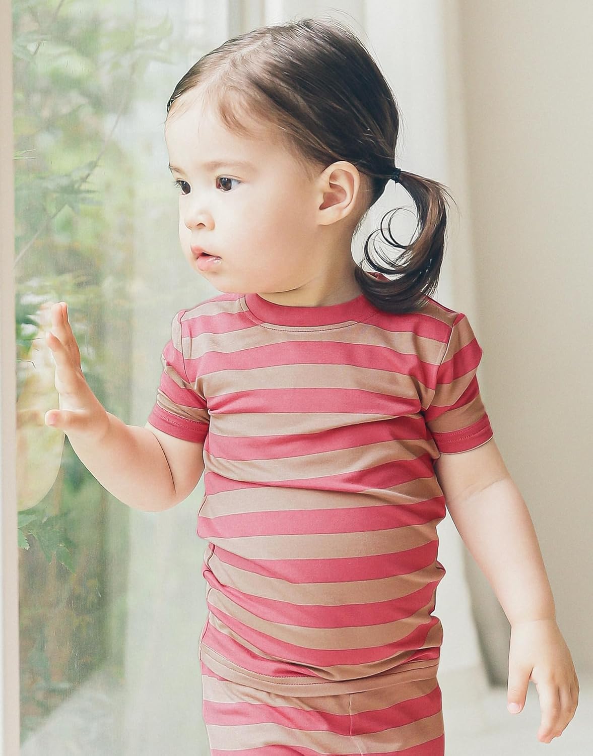 Vaenait Infant Toddler Kids Junior Girls Boys Summer Viscose Soft Stripe Short Sleepwear Pajamas Pjs Set - Image 2