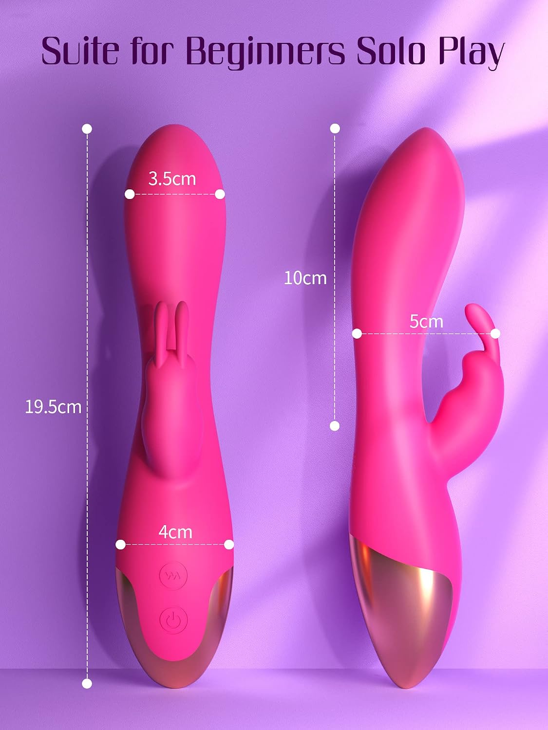 FIDECH G Spot Rabbit Vibrator, Sex Toys for Clitoris G-spot Stimulation, Waterproof Dildo Vibrator with10 Powerful Vibrations Dual Motor Stimulator for Women or Couple Fun