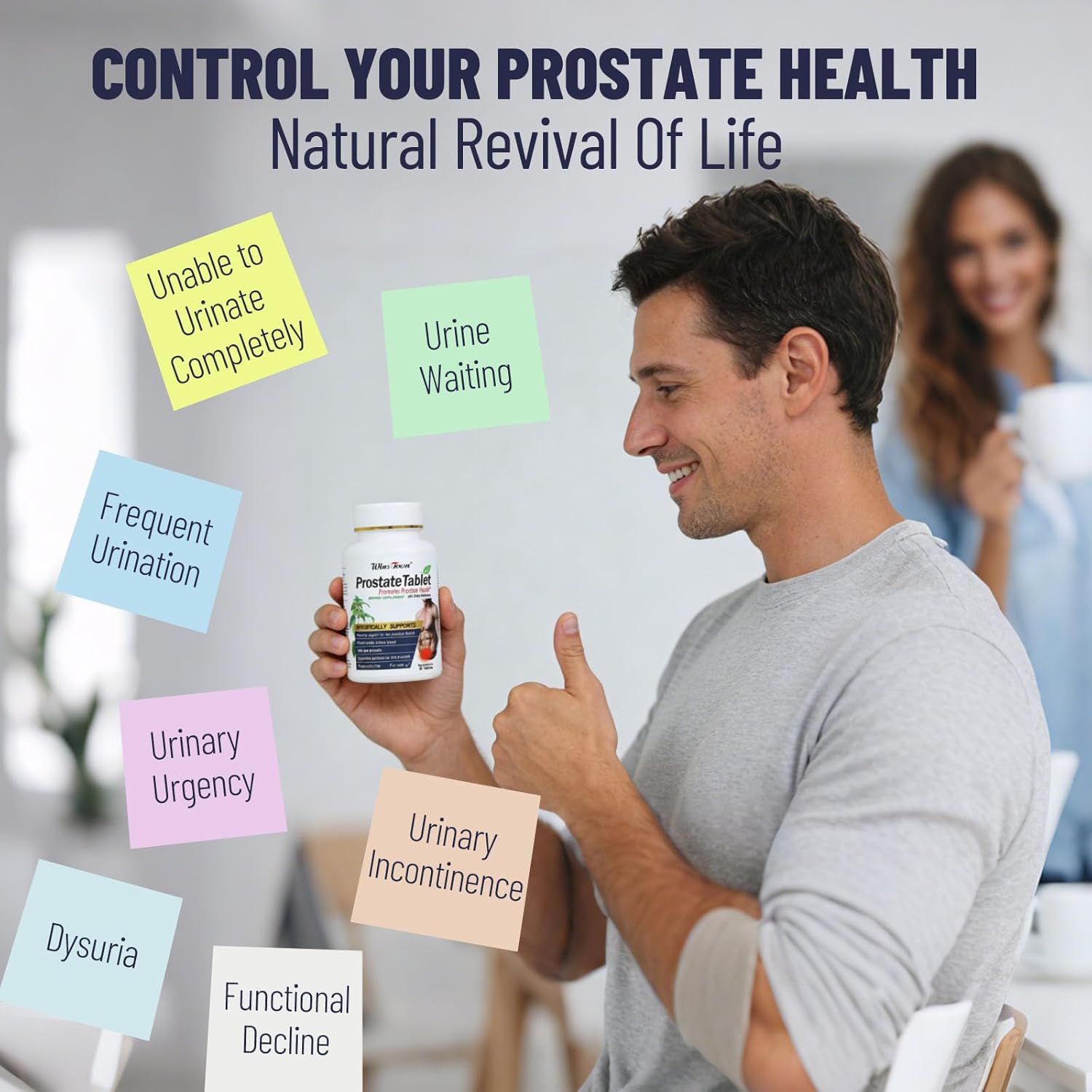 Prostate Pills, Saw Palmetto Prostate Health Supplements for Men, Support Hair Health, Urinary Tract & Bladder Control, 60 Tablets