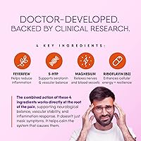 Vista 3 de Dr. Knowles- Fórmula de prevención de migraña, 60 cápsulas, tratamiento para el alivio del dolor de cabeza, tratamiento y prevención de migrañas