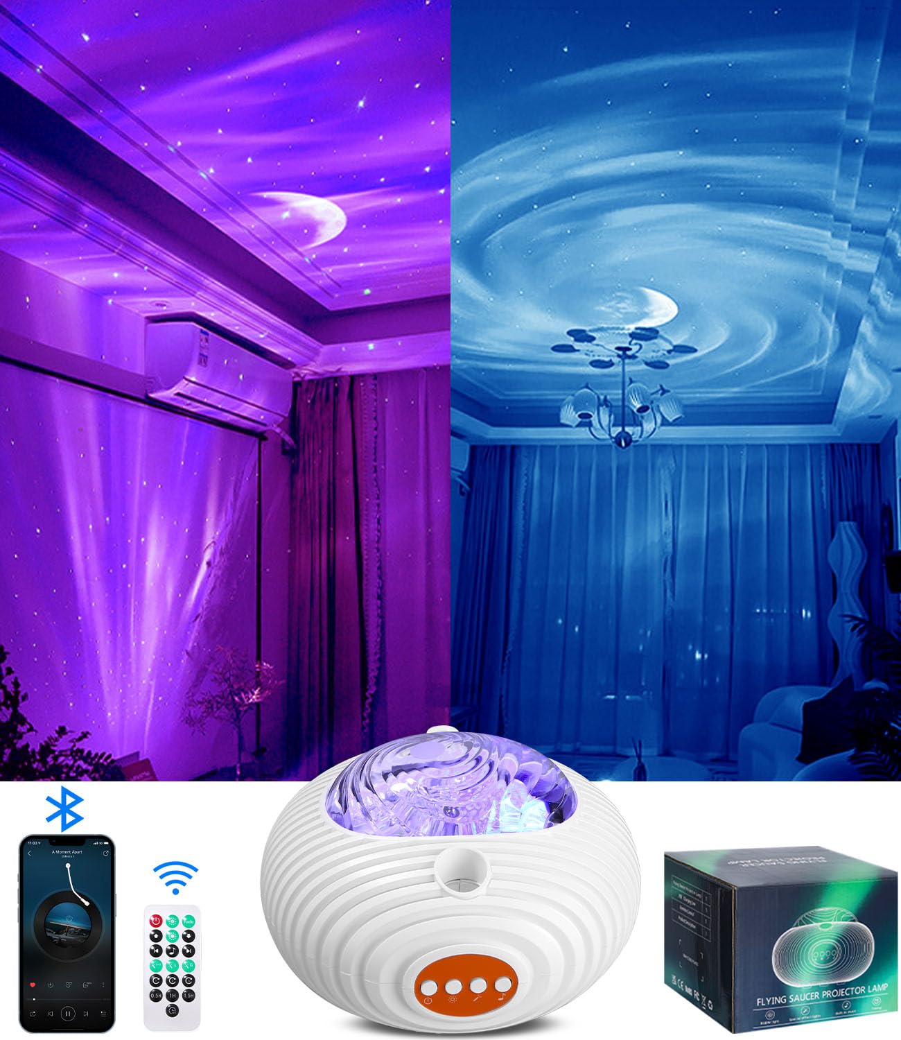 SOBEAU Sternenhimmel Projektor 3D Galaxie Bluetooth Audio Timer Fernbedienung Schlafzimmer Verwendung