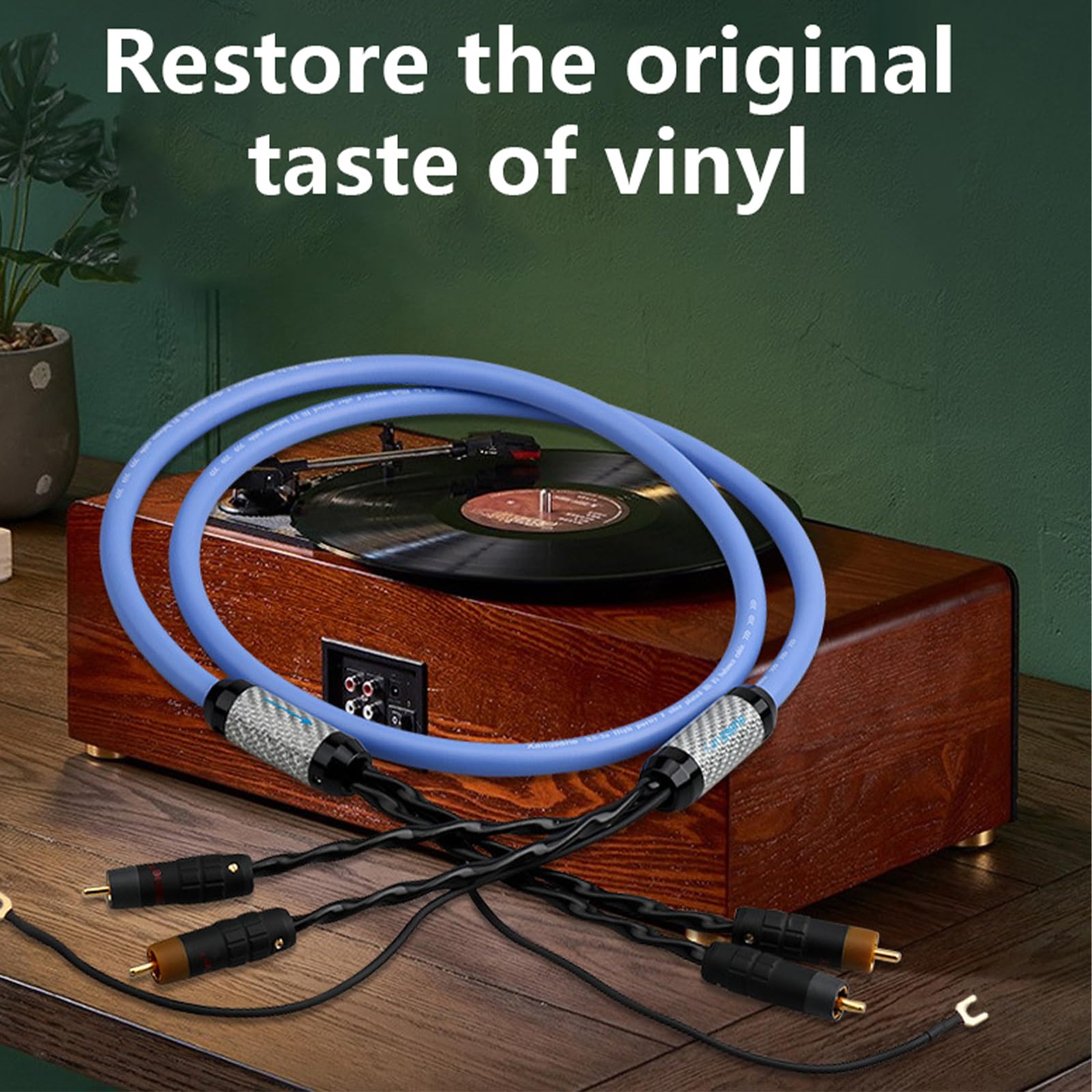 Spine stereo Cavo adattatore Vinili Tonearm Cavo Argento Placcato Vinili Cavo con Estensione Filo di Terra Ricambio Home Theater