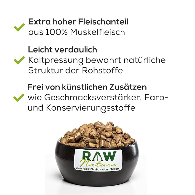 Foto 3 de 8 de RAW Nature Alimento seco para adultos con pato, 1 kg, alimento prensado en frío, sin cereales