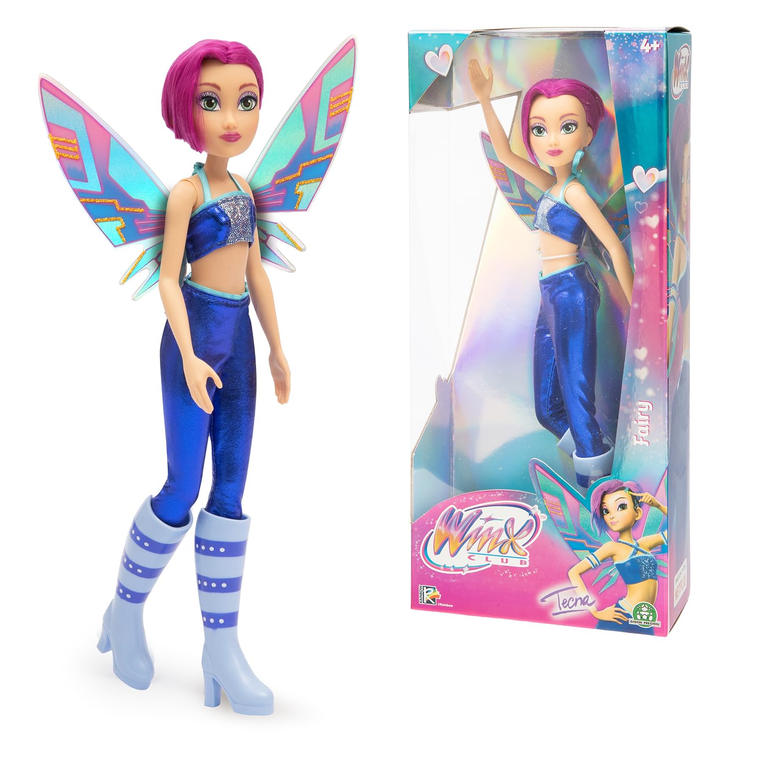 Winx Fairy Doll – Tecna with Glitter Wings & Articulated Joints – Removable Fairy Accessories – Tech-Inspired Transformation Look – Official Winx Club Toy for Girls – Ages 4+