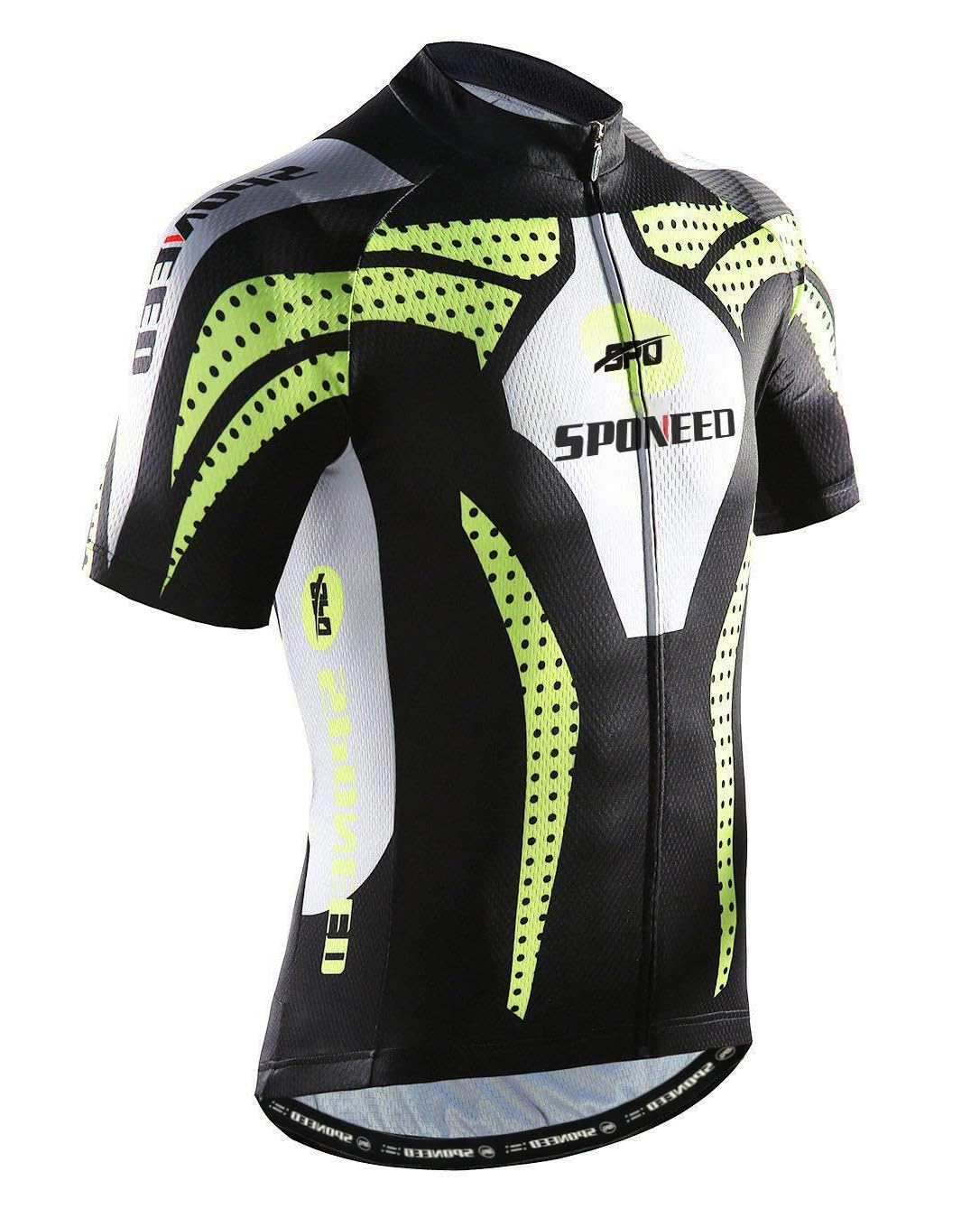 sponeedMen’s Cycling Jersey Short Sleeve Full Zipper Road Bike Shirt
