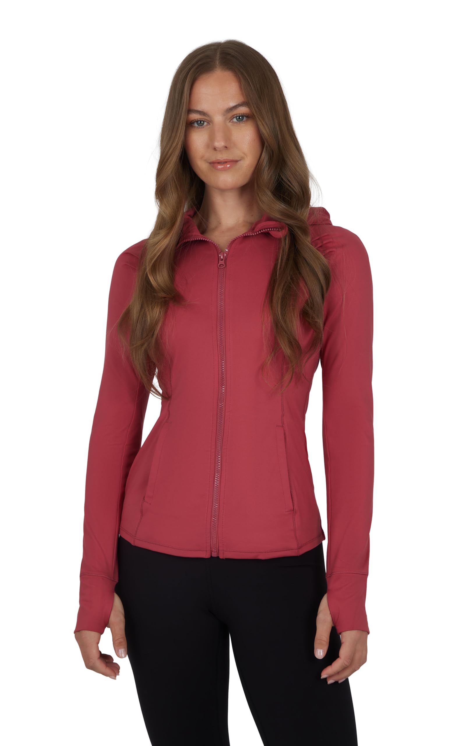 Yogalicious Full-Zip Lightweight Hooded Running Workout Yoga Lux Jacket