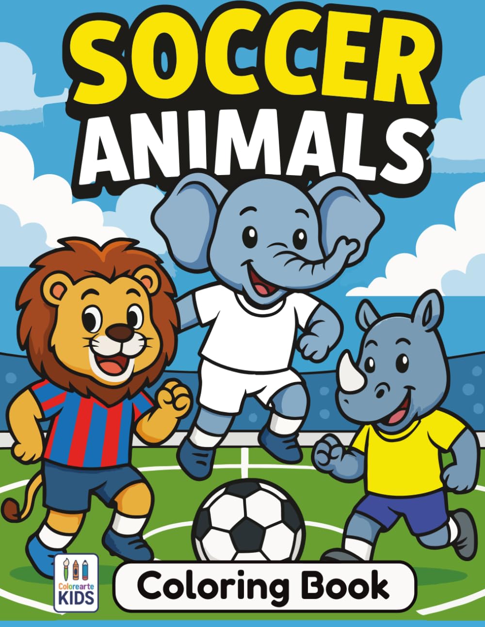 Soccer Animals – Coloring Book for Kids Ages 3-7