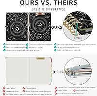 Vista 4 de Ospelelf Folio portapapeles con bloc de notas para tamaño carta, carpeta portapapeles con almacenamiento, 5 carpetas con 10 bolsillos, cierre Tarot