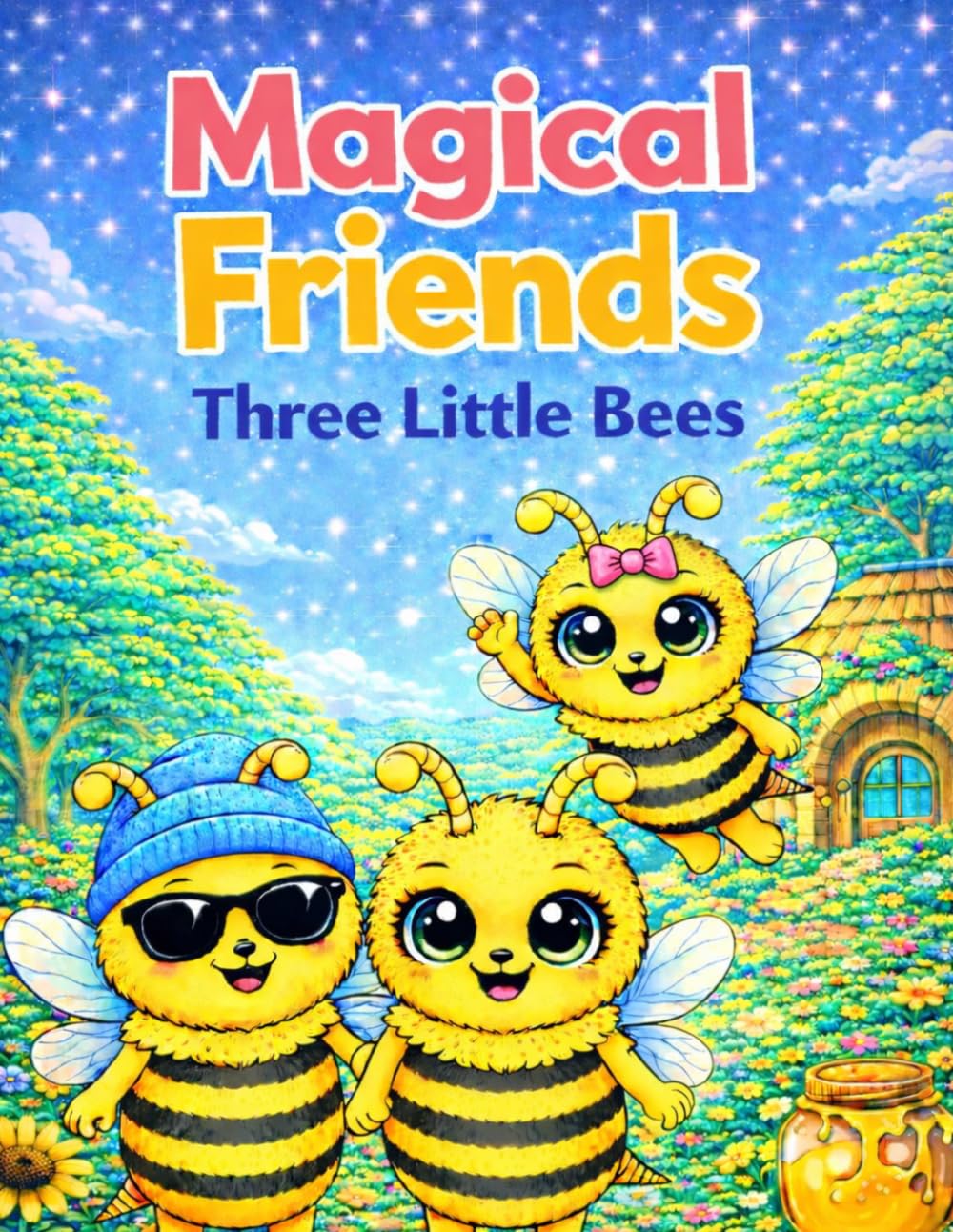Magical Friends: Three Little Bees: Cute Bee Coloring Book for Kids with Fun Scenes, Honey Adventures & Bonus Activities