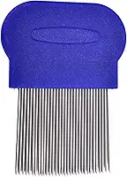 Pente Anti-Pulga Para Cães e Gatos Remove Pulgas e Carrapatos Do Seu Pet Com Pinos De Metal Cabo Ergonômico 6x8 cm (Azul)