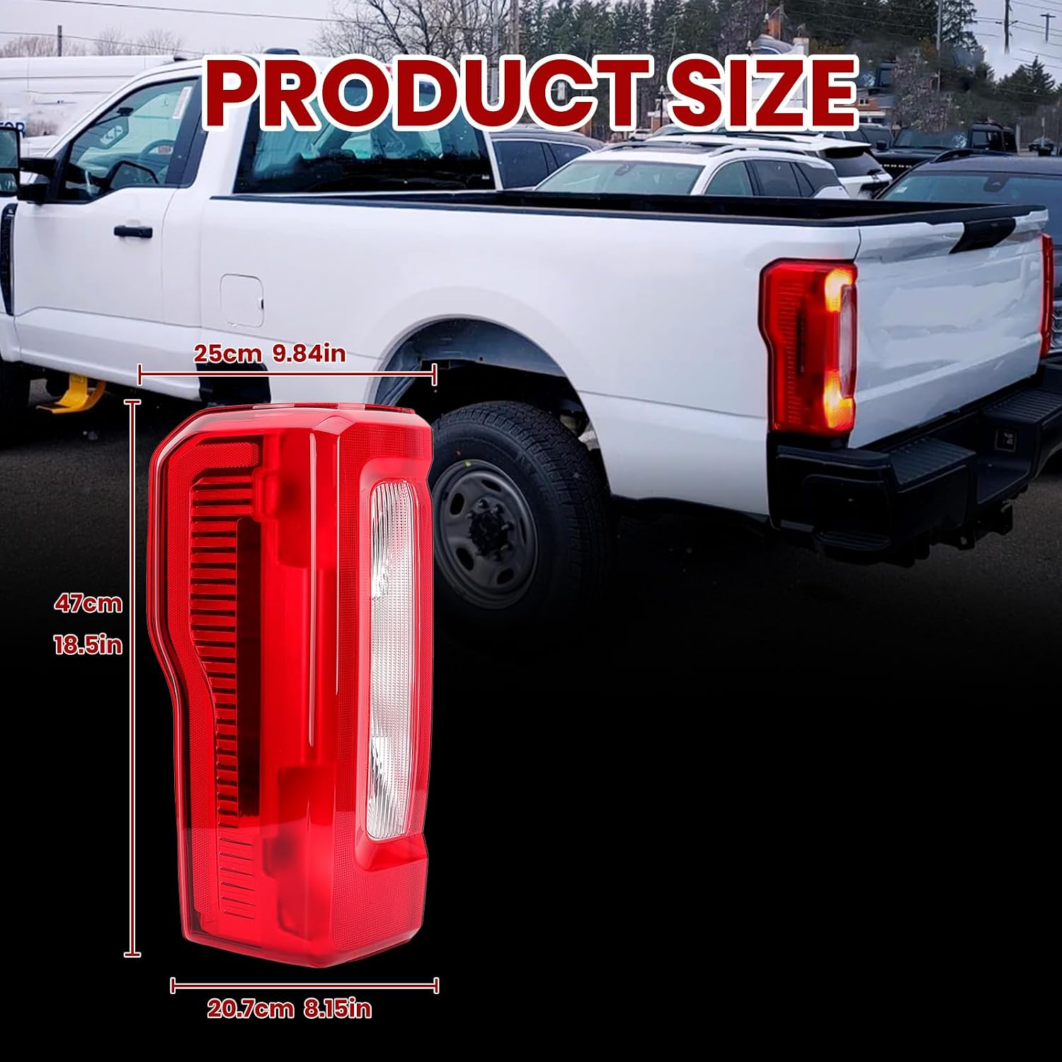 Tail Light Assembly For Ford F250 F350 Super Duty 2023 2024 FO2800296 PC3Z13405D Rear Lamp W/O Blind Spot (Left Driver Side)