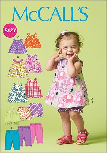 McCall Pattern Company M6912 - Vestido reversible para bebés, talla YA5