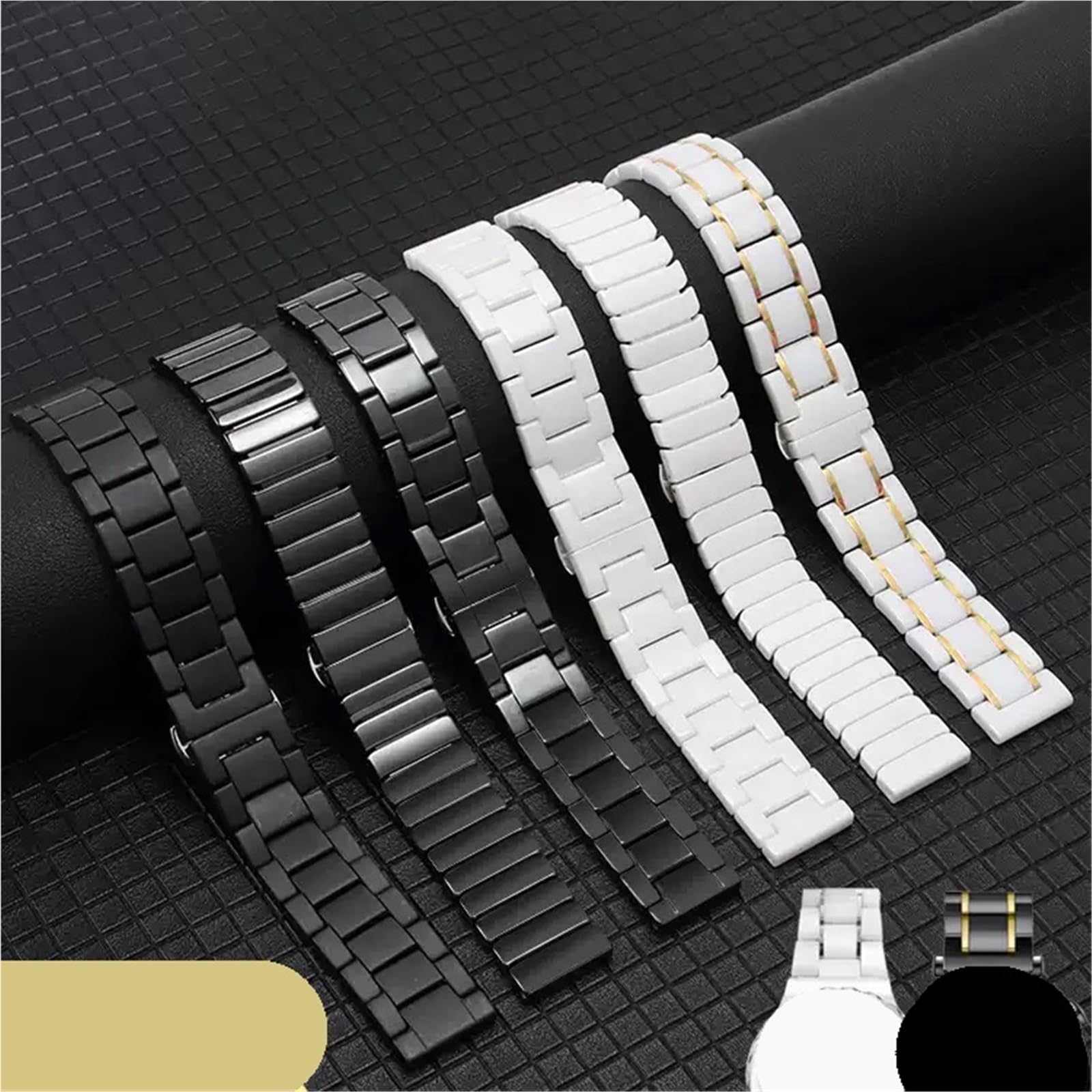 cinturino dell'orologio Classico cinturino in ceramica nero da lavoro unisex 20 mm 22 accessori for polsini sportivi casual