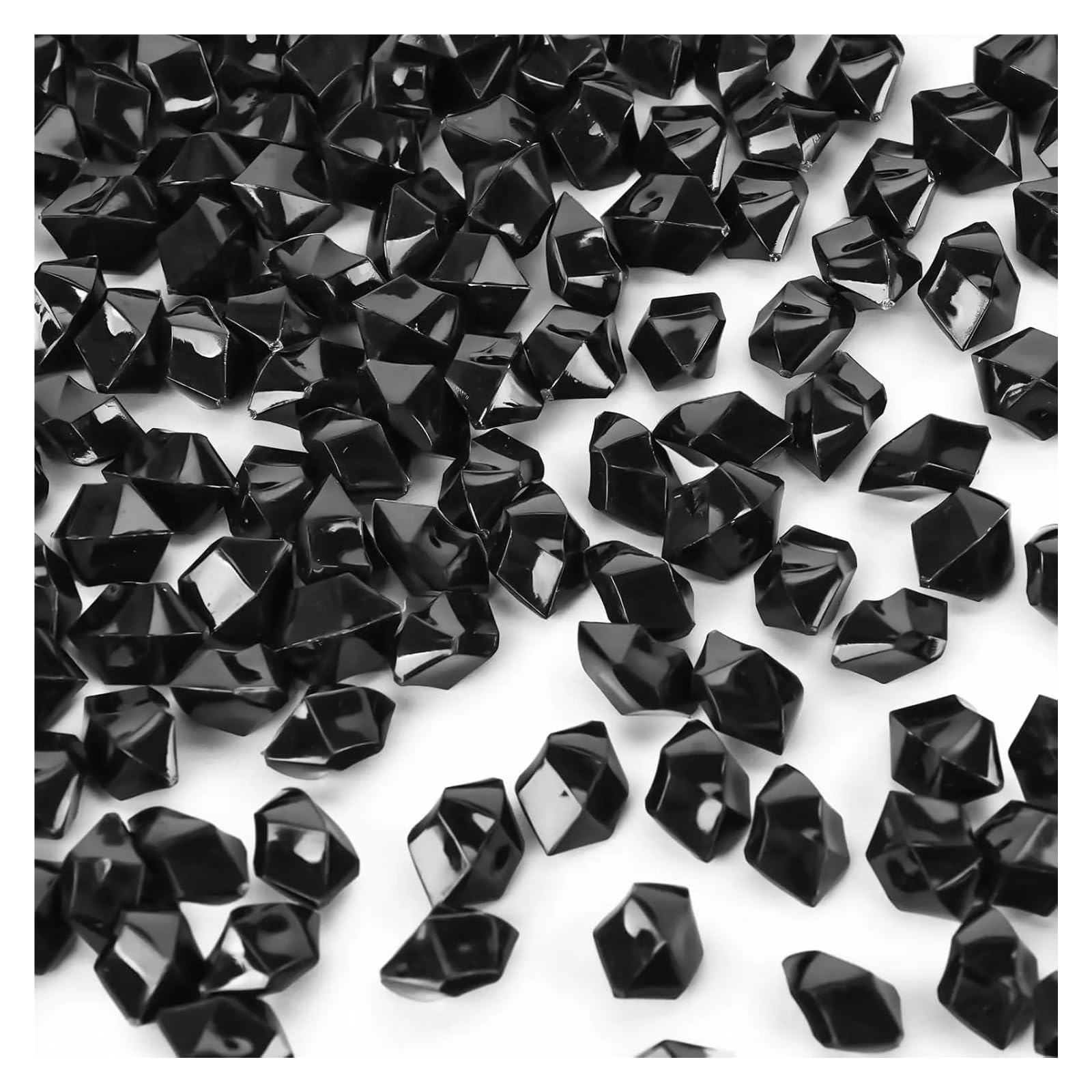 ITRHJTGP Fake Ice Rocks Fake Crushed Ice Rock For Vase Fillers Plastic Gem Diamond Acrylic For Weeding Table Scatter for Vases Fillers(Black)