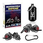 Motorcycle Ear Plugs 2Pairs, Wind Noise Reduction & Prevent Hearing Damage, Comfort Reusable Earplugs for Motorsports, Touring, Racing, Riding, 2 Sizes Fit All Ear-Canal, 25dB Noise-Reduction Earbuds