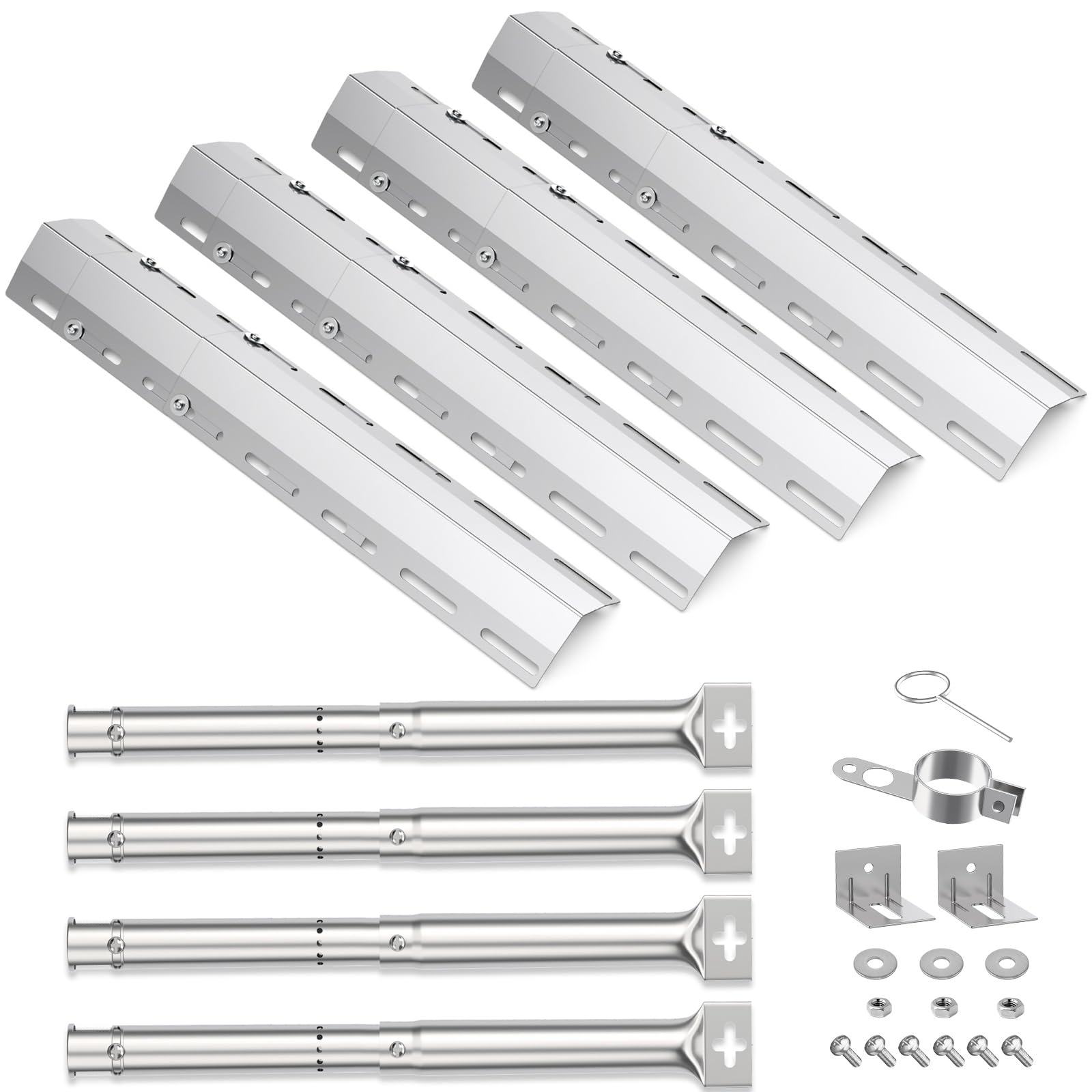 Quemador universal, quemador ajustable de acero inoxidable 30,8 a 44,9, accesorio para piezas de repuesto de parrilla de gas, quemador universal Coisien para Master Forge Perfect Flame y otros