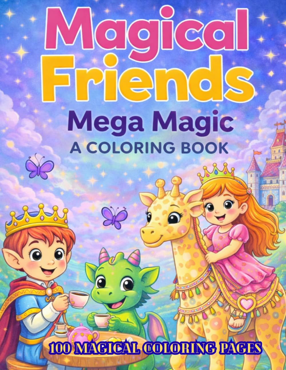 Magical Friends: Mega Magic: A Coloring Book with100 Magical Coloring Pages: Great for all ages, Family Fun