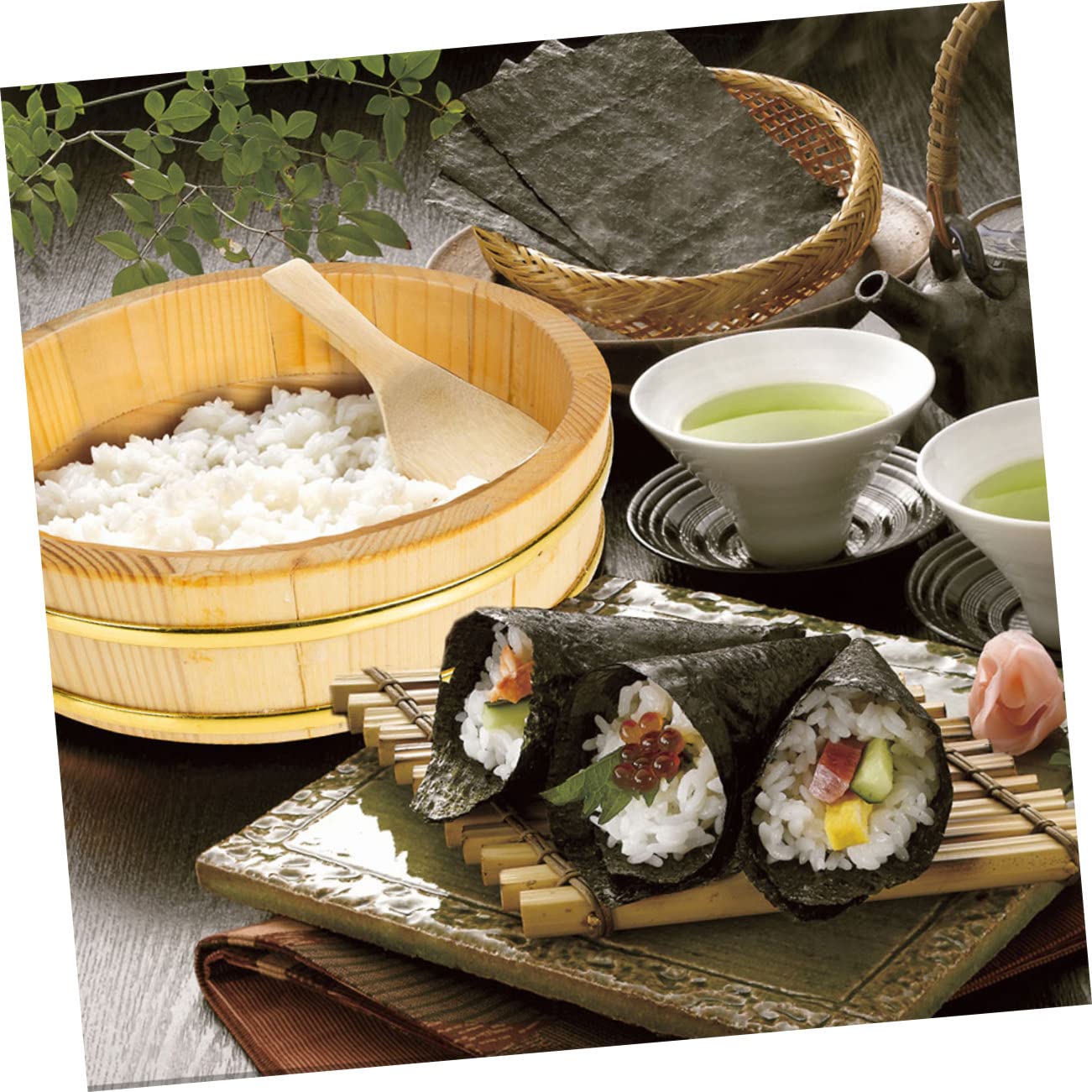 Amazon.co.jp: SHOWERORO 白木製寿司桶 丸型米バケツ 食品用木製飯椀