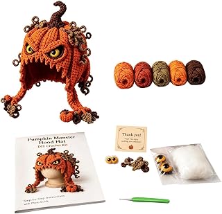 Hat Crochet Kit - Handmade Animal Headdress, Crafting Set, DIY Wool Knittin | Complete Crochet Kit Hat Crochet Kit HaGirls Hobbyists Women Beginners Crocheters Art Teachers Home Apartment Studio Workshop
