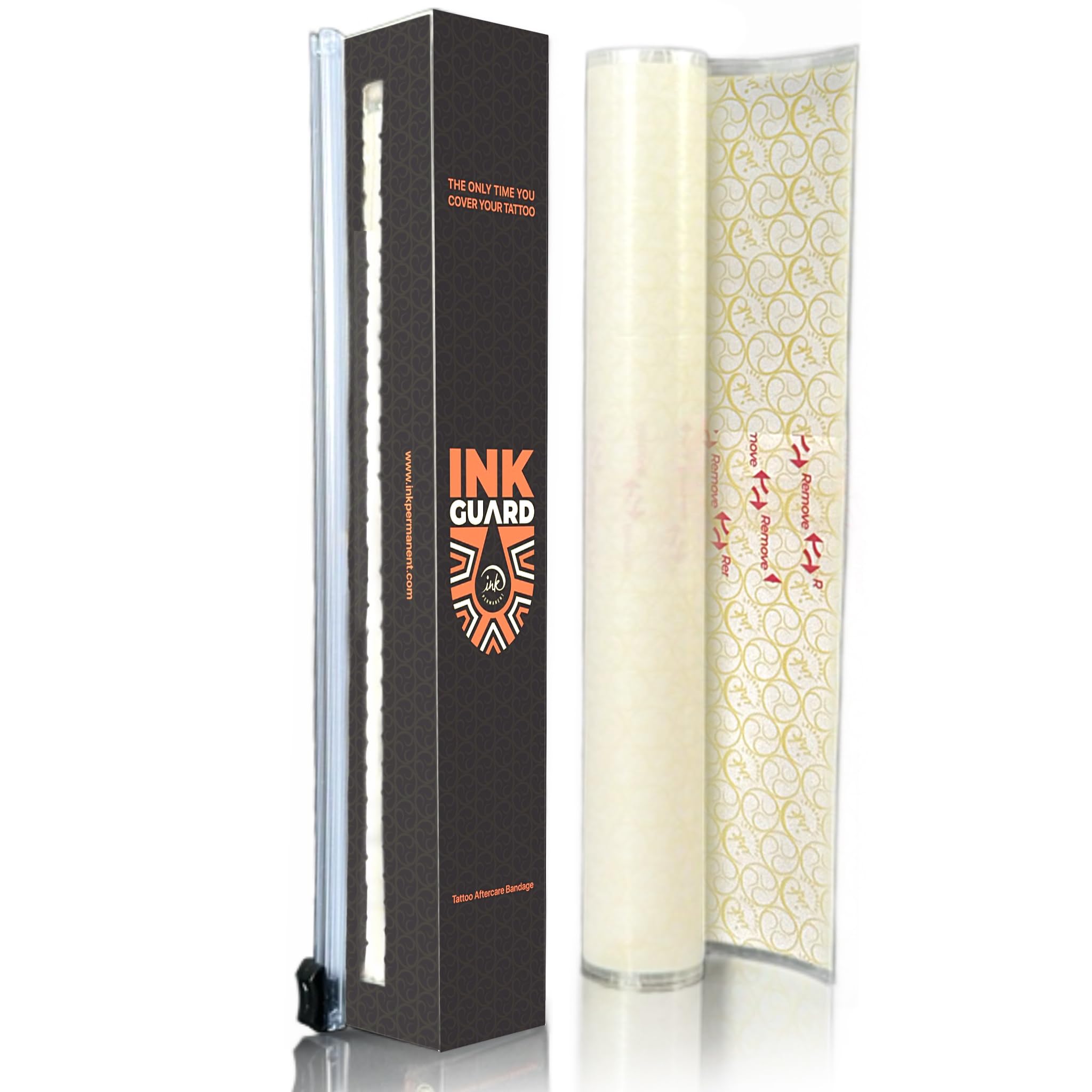 Ink Guard Tattoo Aftercare Bandage [10" x 6 Feet] New Generation Waterproof Second Skin Film with Innovative Easy-Peel PET Backing – Breathable,